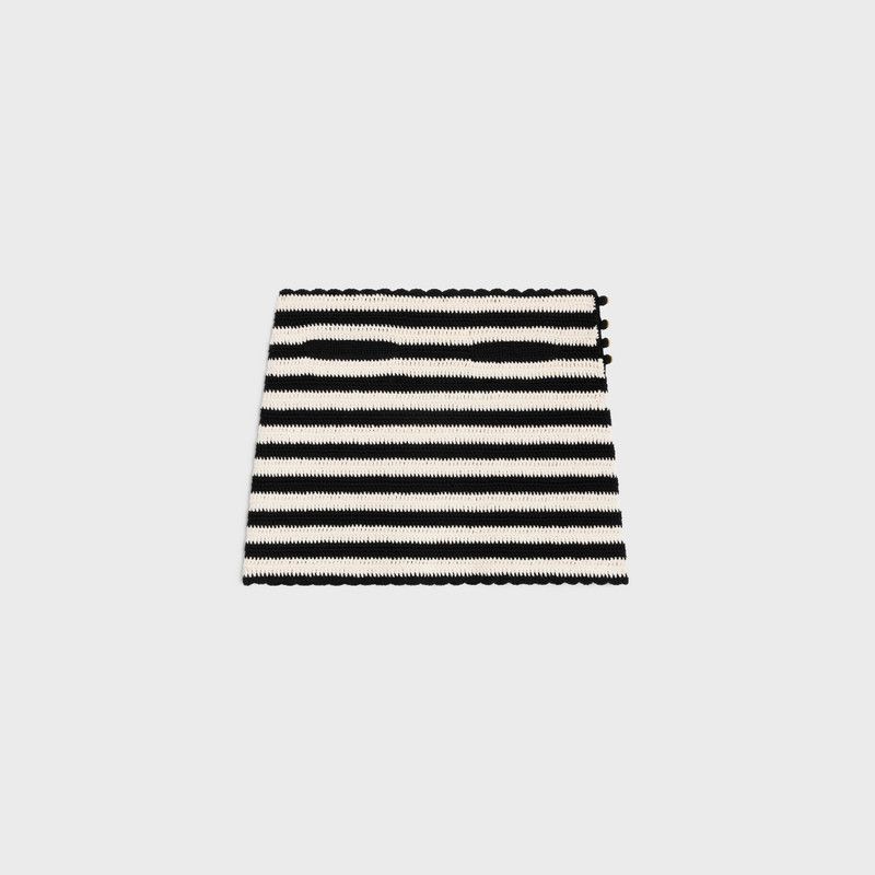 Celine o1w1db10526 2AE0S7 Striped Mini Skirt in Black/White Size 32" / US 10 / IT 46 - 1 Thumbnail