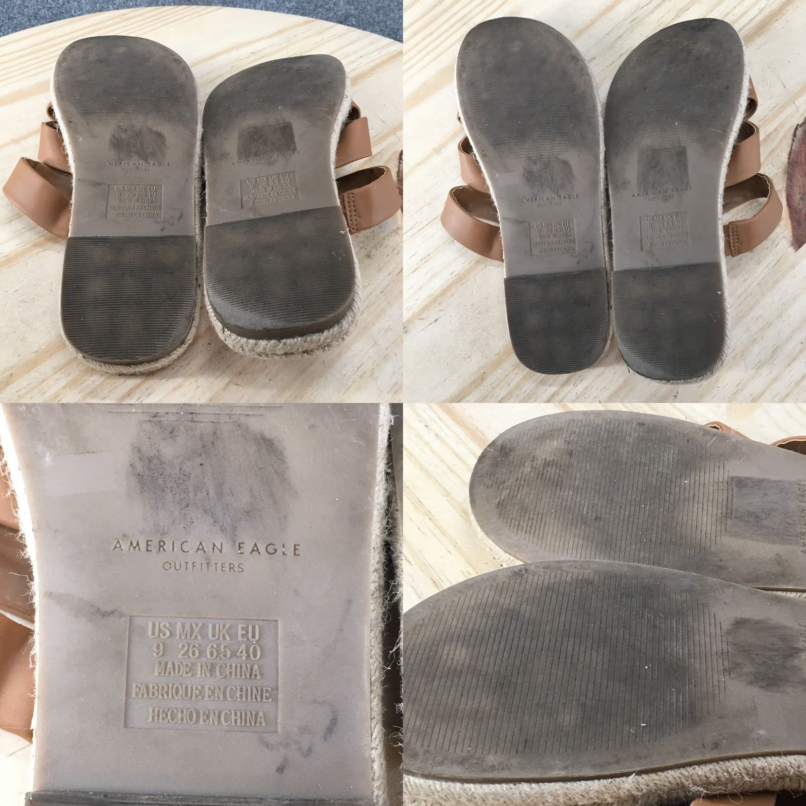 Vintage American Eagle Sandals Outfitters 9 Slide Straps Faux Leather Brown Size US 9 / IT 39 - 8 Thumbnail