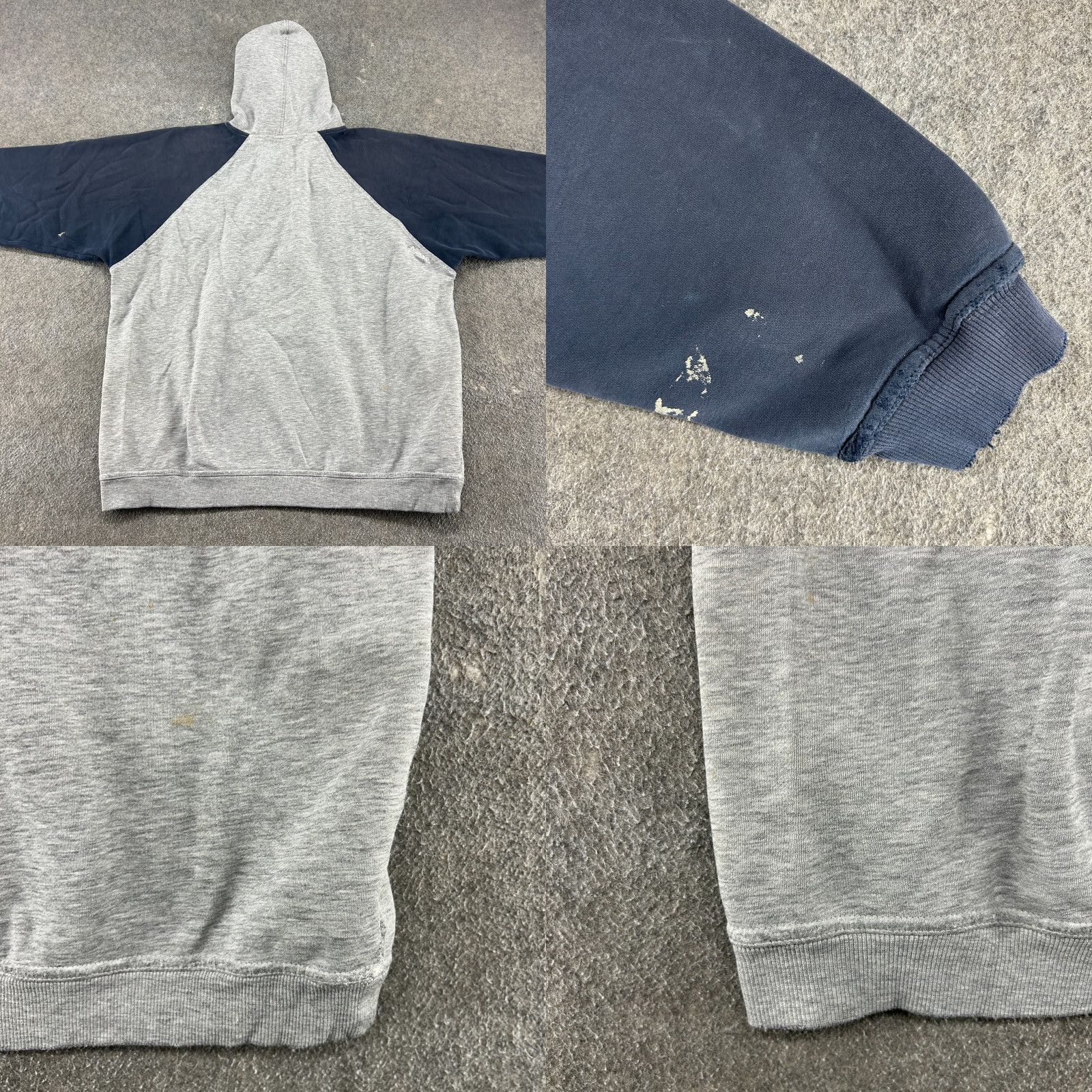 Billabong VINTAGE Billabong Hoodie Mens XL Gray Blue Navy Pullover Sweatshirt Thrashed 90s Hooded Pockets Crew Neck All Seasons Size US XL / EU 56 / 4 - 9 Thumbnail