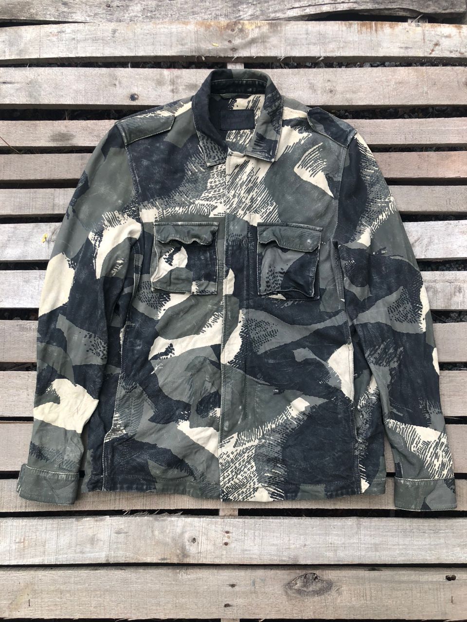 Allsaints All Saints Contact Camouflage Soft Leather Jacket Size US M / EU 48-50 / 2 - 1 Thumbnail