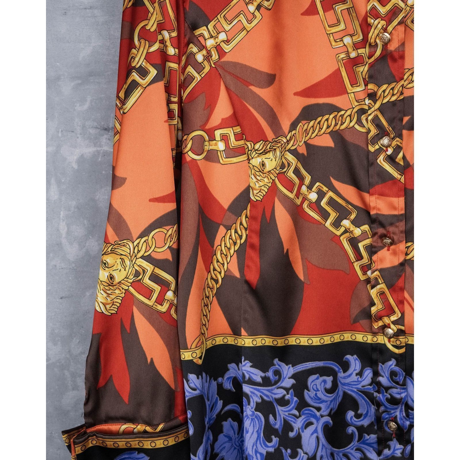 Versace Jeans Couture Versace jeans couture multicolor baroque chain print shirt Size L / US 10 / IT 46 - 9 Thumbnail