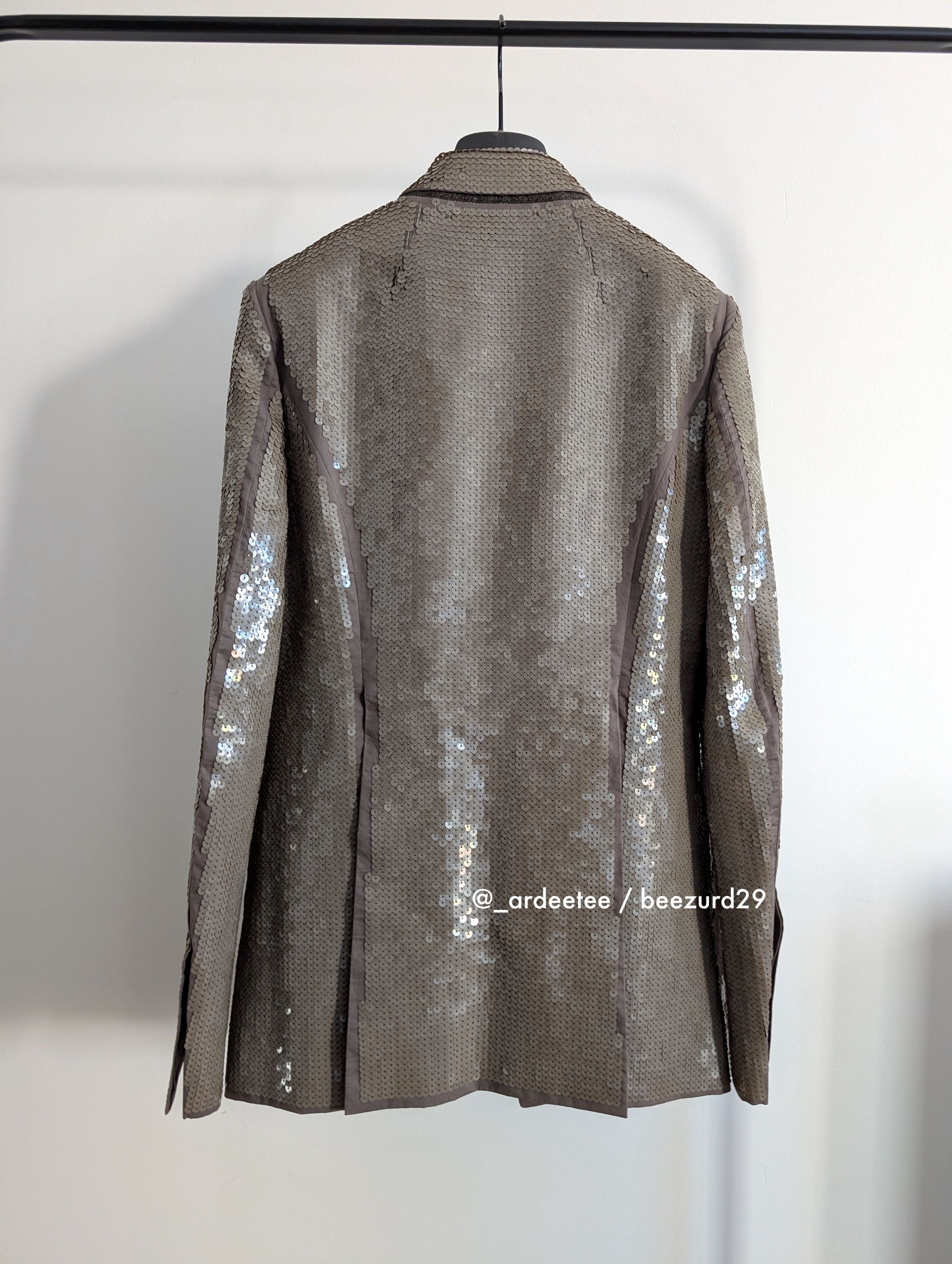 Rick Owens 💥$4K SAMPLE SEQUIN FOGPOCKET NEUE ALICE BLAZER JACKET Size S / US 4 / IT 40 - 2 Thumbnail