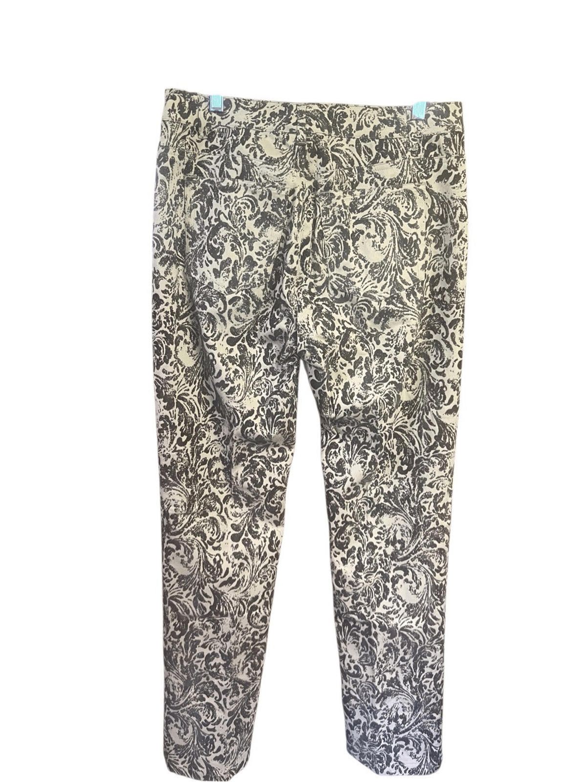 Designer Options Garfield & Marks Printed Beige/Brown Pants Sz 6 NWT Size 28" / US 6 / IT 42 - 2 Thumbnail