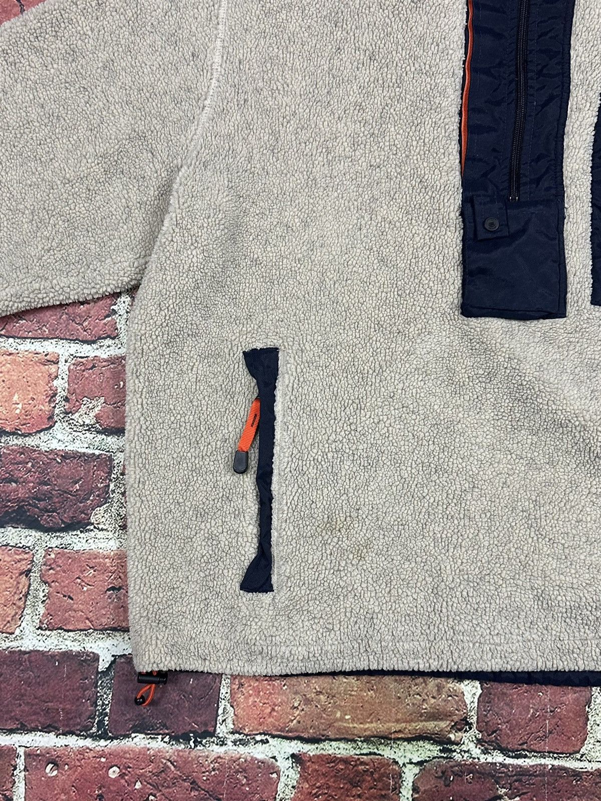 Tommy Hilfiger Vintage Tommy Hilfiger Oatmeal Deep Pile Hood Fleece Anorak Size US XL / EU 56 / 4 - 13 Thumbnail