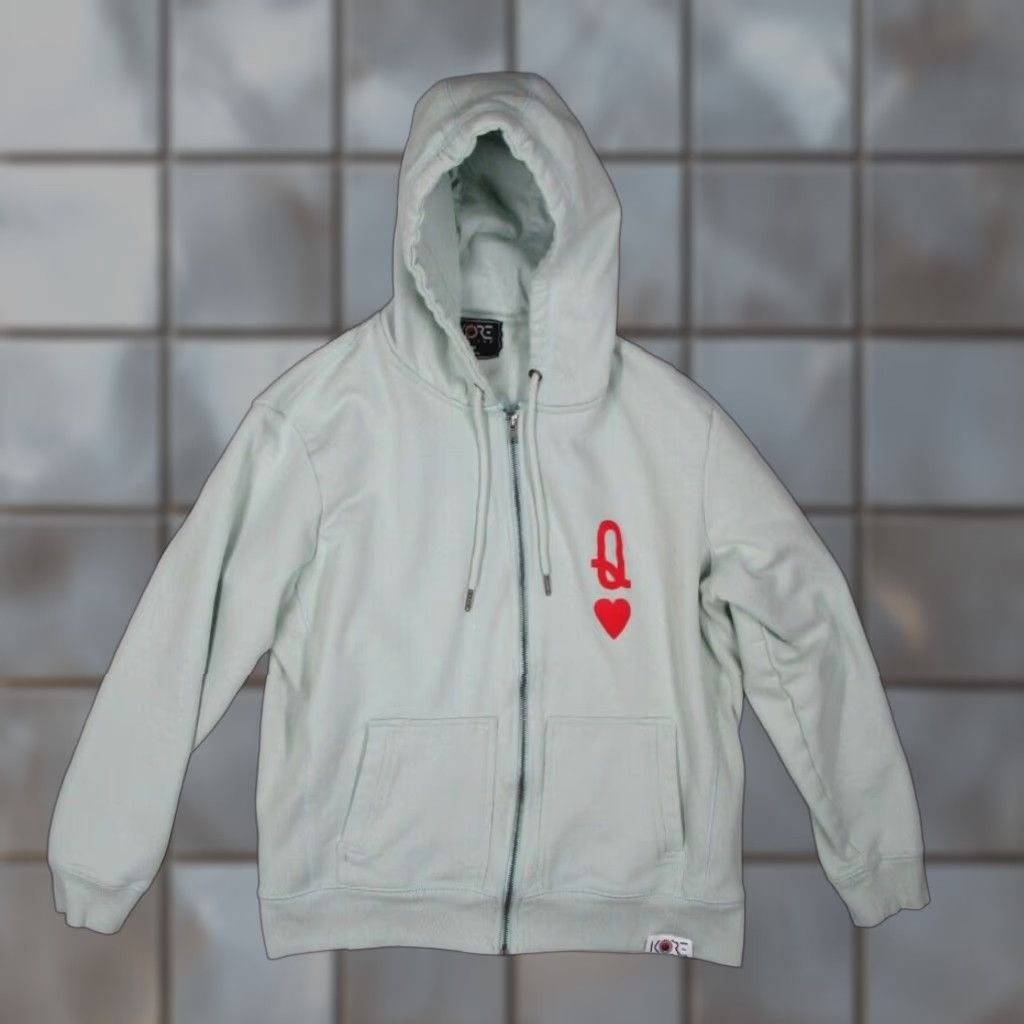 Vintage Kore Limited Women's Blue Full Zip Hoodie M Queen of Hearts Organic Korea / Activewear / Hooded / Logo / All Seasons / Fall Spring Summer Winter Size M / US 6-8 / IT 42-44 - 1 Thumbnail