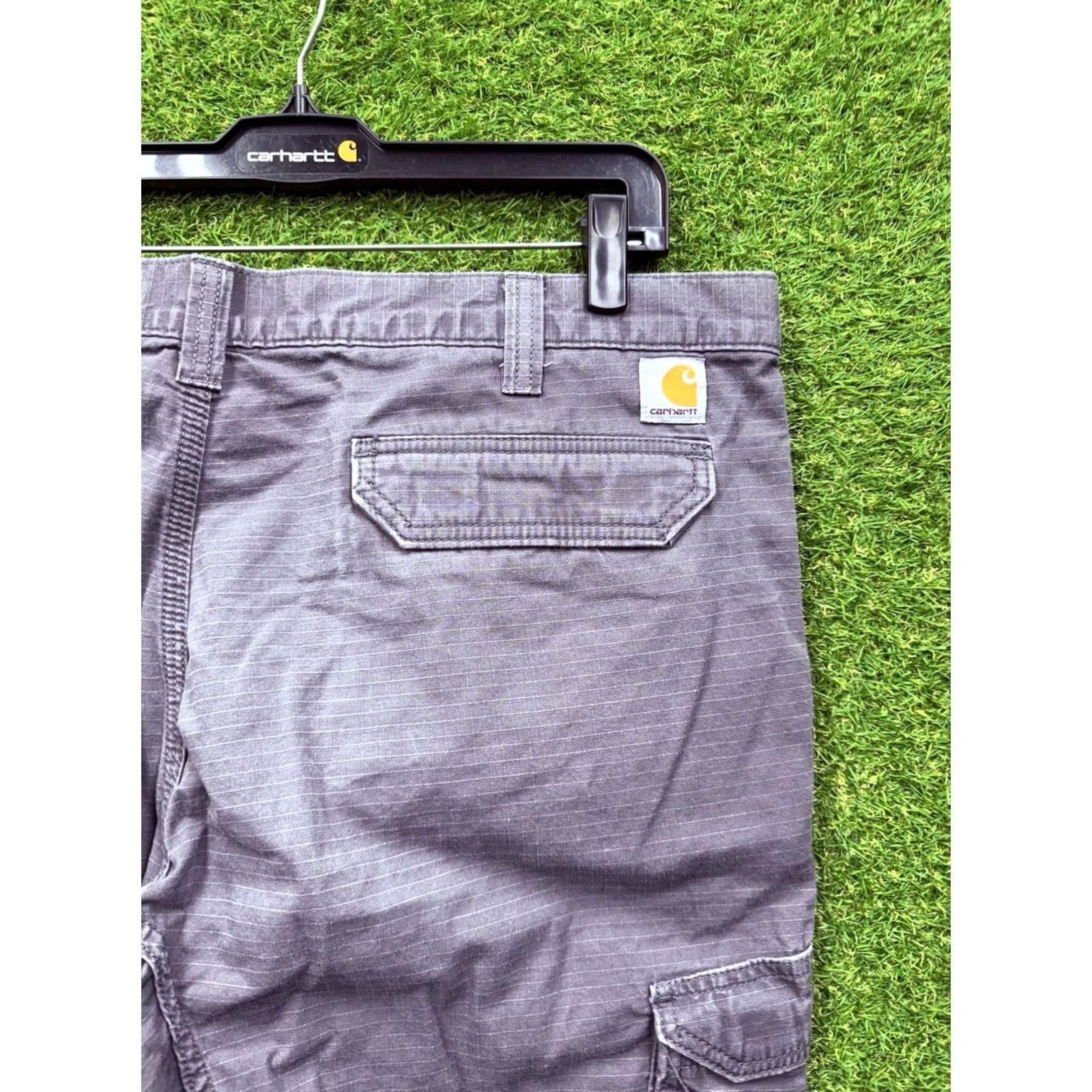 Carhartt Carhartt Pants Mens 42x30 Relaxed Fit Gray Work Pants Cargo 101148-039 Style: Cargo, 5-Pocket, Button Zip Closure, Canvas Workwear Size US 42 / EU 58 - 7 Thumbnail