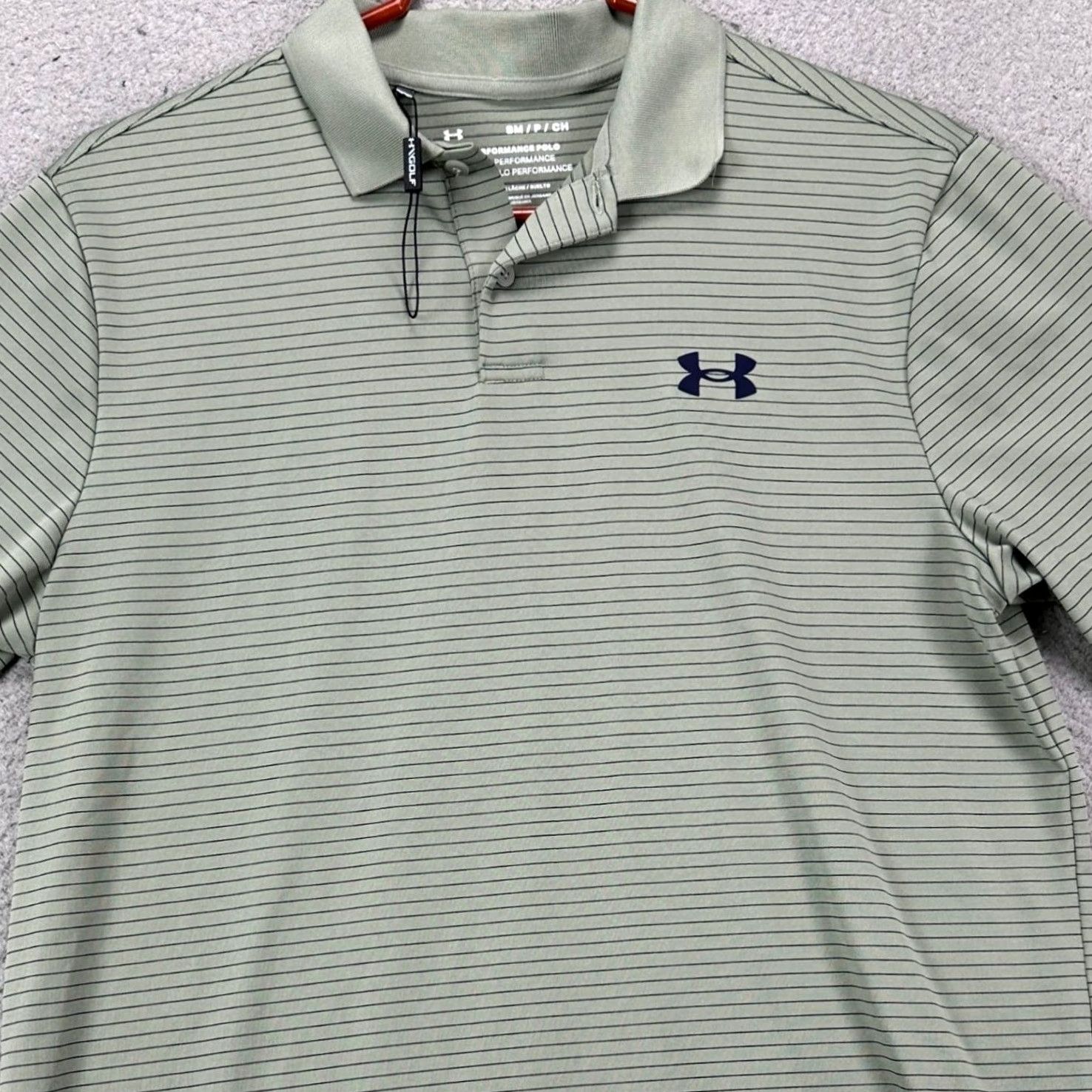 Under Armour Under Armour The Performance Polo Shirt Mens Small Gray Stripes Rugby Golf NEW Size US S / EU 44-46 / 1 - 2 Thumbnail
