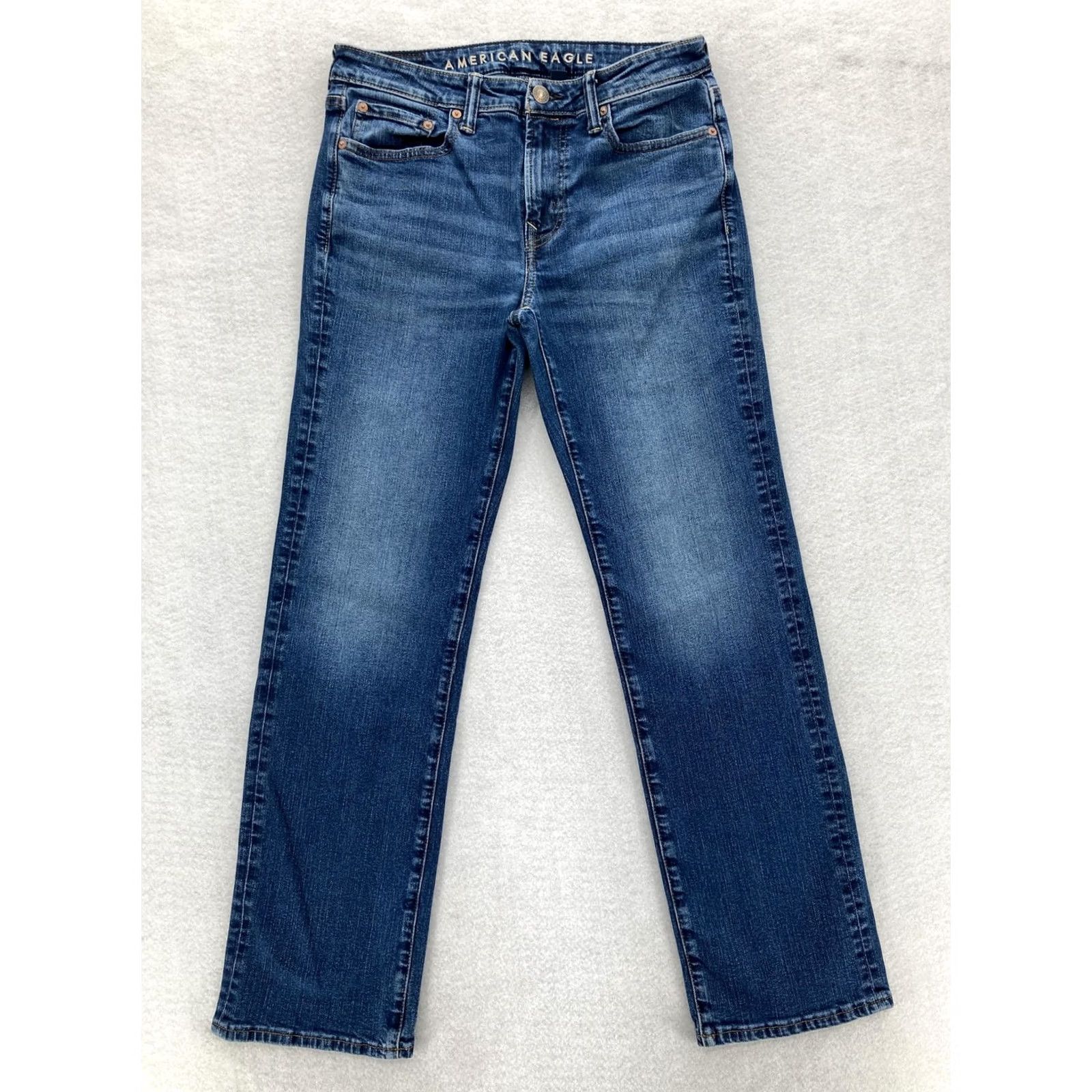 American Eagle Outfitters American Eagle Jeans Mens 30x30 Blue Original Bootcut AirFlex+ Stretch Denim Jeans Size US 30 / EU 46 - 2 Thumbnail