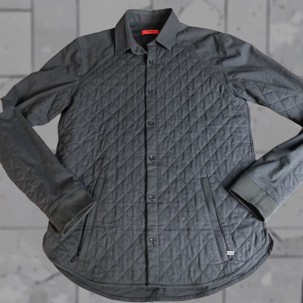 Hugo Boss HUGO BOSS Jacket Shirt Black Small Cotton Blend Wool Mens Long Sleeve Zip Jacket Size US S / EU 44-46 / 1 - 1 Thumbnail