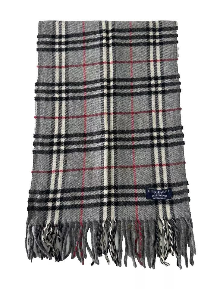 Burberry Burberry Classic Check Grey 100% Lambswool Unisex Scarf Size ONE SIZE - 6 Thumbnail