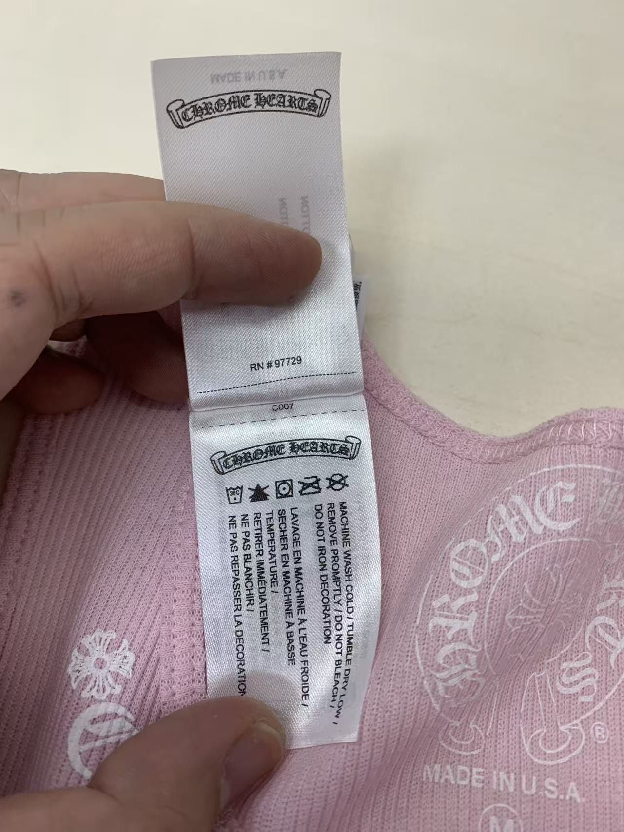 Chrome Hearts Chrome Hearts Pink LOVE YOU Neck Logo Tank Top Size S / US 4 / IT 40 - 5 Thumbnail