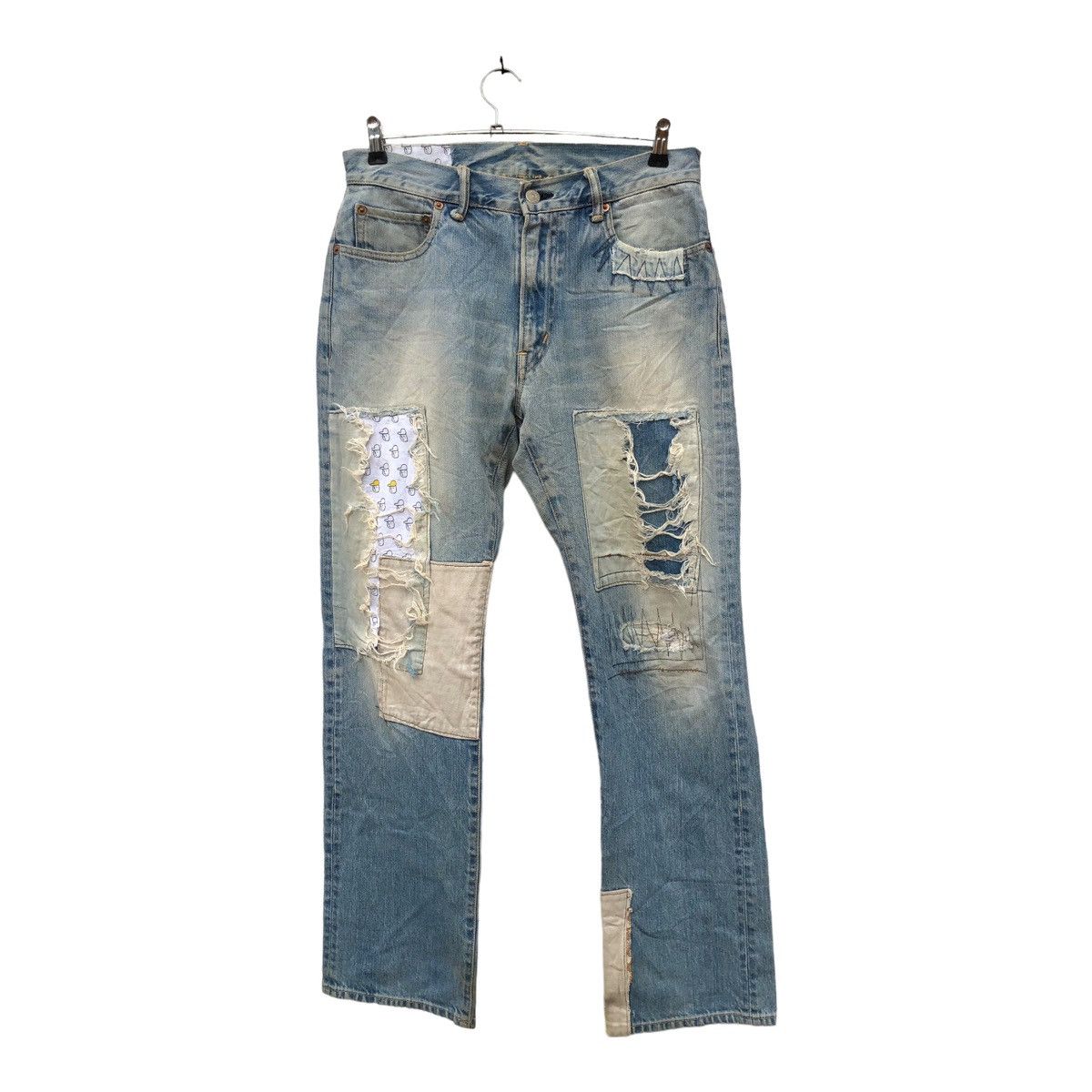 Blue Blue Japan × Japanese Brand Blue Blue Japan Iron HR Market Destress Denim Sun Faded Size US 33 - 1 Thumbnail