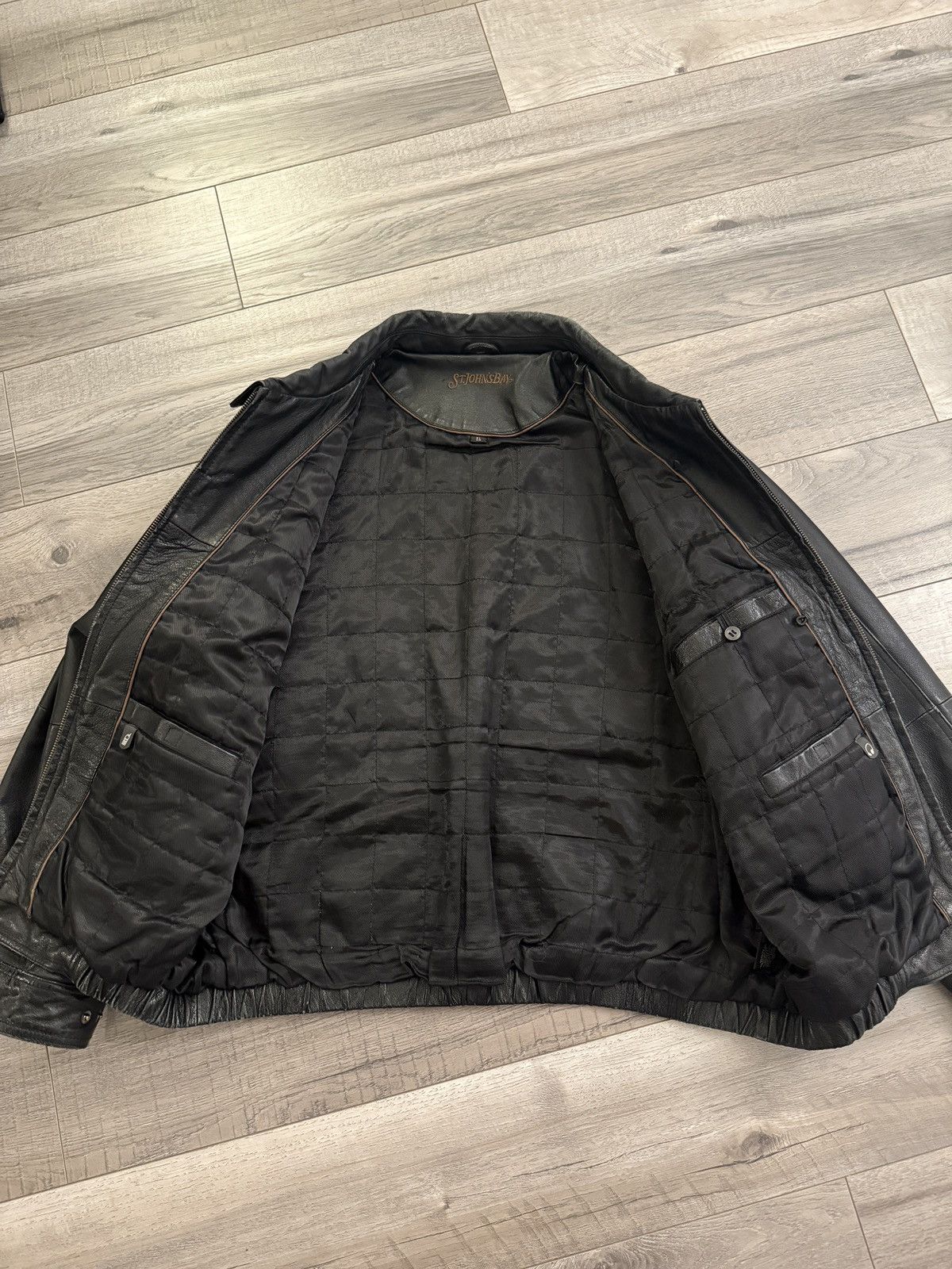 St. Johns Bay Genuine Leather Black Jacket Size US XL / EU 56 / 4 - 3 Thumbnail