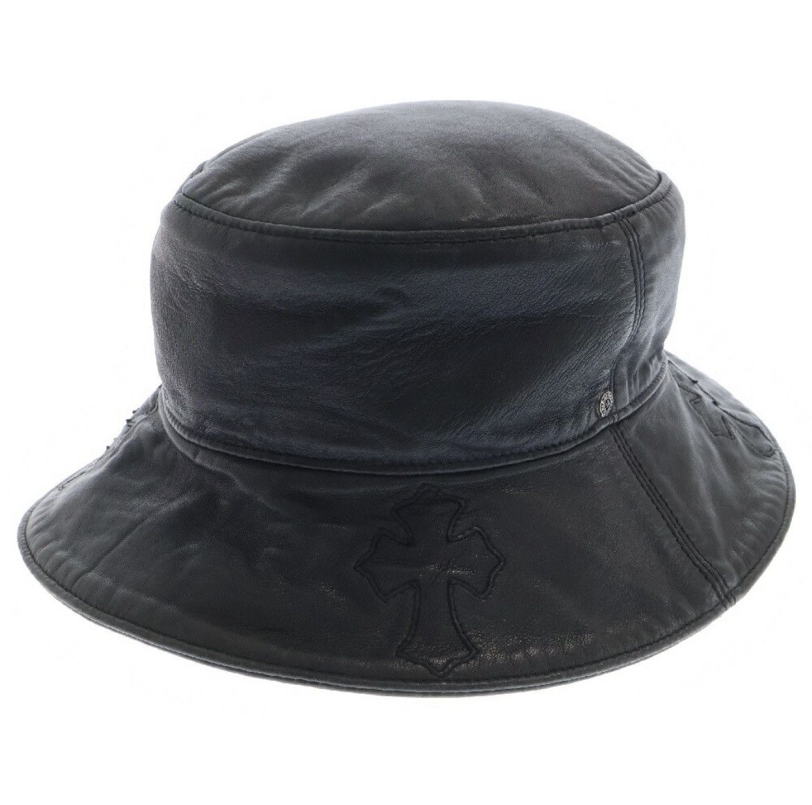 Chrome Hearts Chrome hearts cemetery Cross leather patch bucket hat Size ONE SIZE - 2 Thumbnail