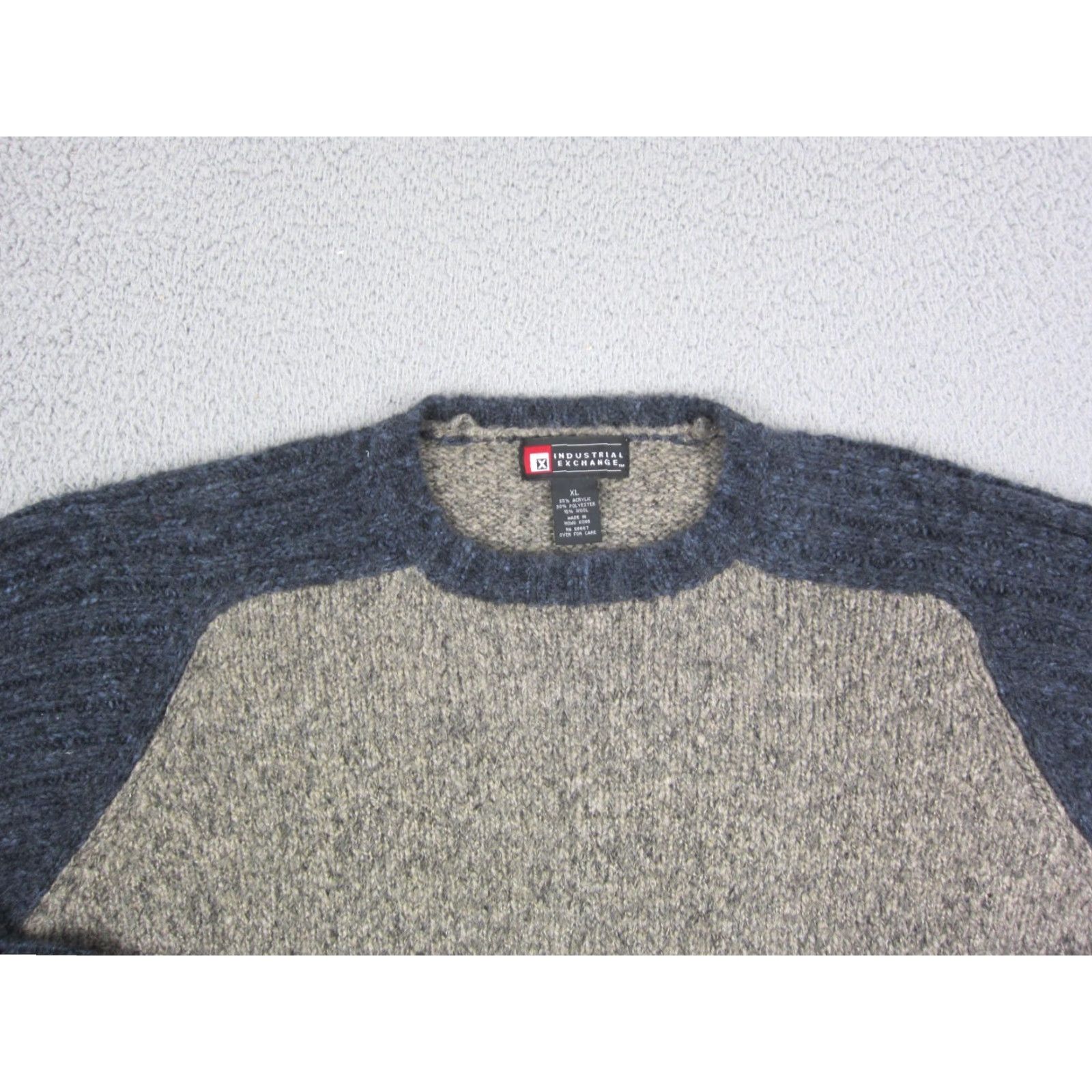 Vintage VINTAGE Industrial Exchange Sweater Mens XL Gray Blue Wool Stripe Sweatshirt Pullover Crew Neck 90s Casual Knit Knitwear Wool Blend-? Size US XL / EU 56 / 4 - 2 Thumbnail