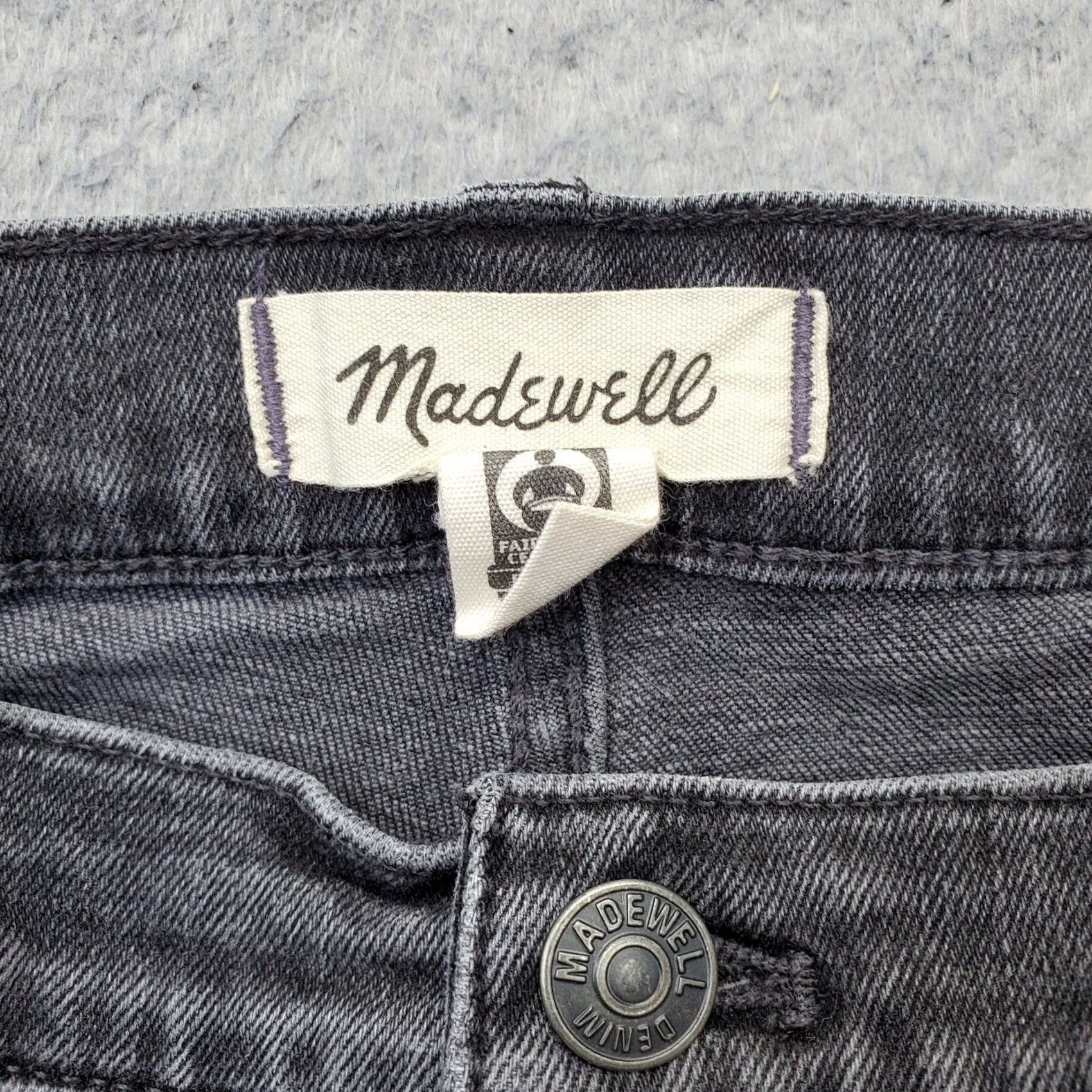 Madewell Madewell Jeans Womens 32 Gray Denim Stretch Mid-Rise Straight Leg Shirt/Jeans Size 24" / US 00 / IT 34 - 7 Thumbnail