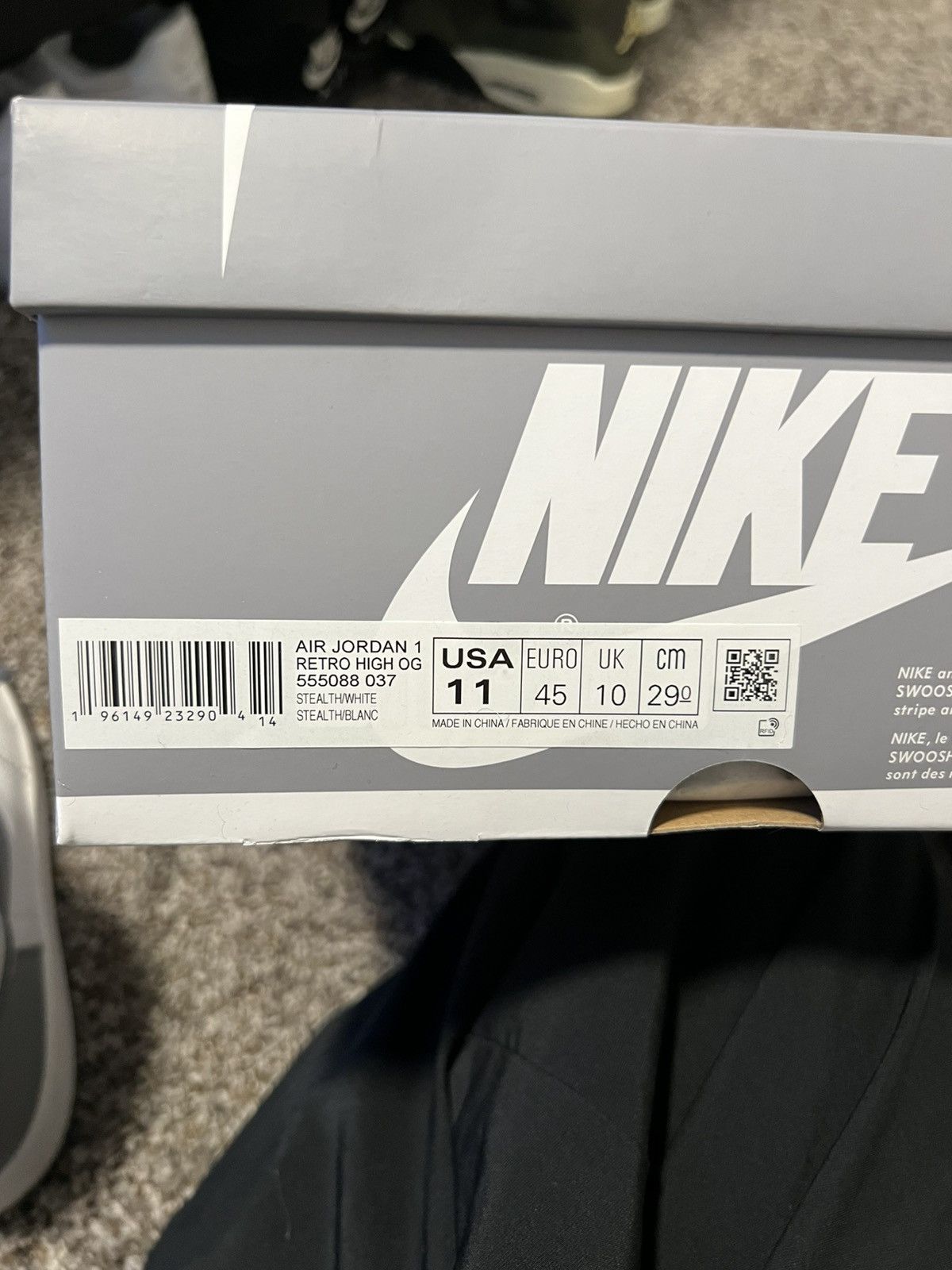 Jordan Brand × Nike Air jordan 1 high og stealth/white Size US 11 / EU 44 - 5 Thumbnail