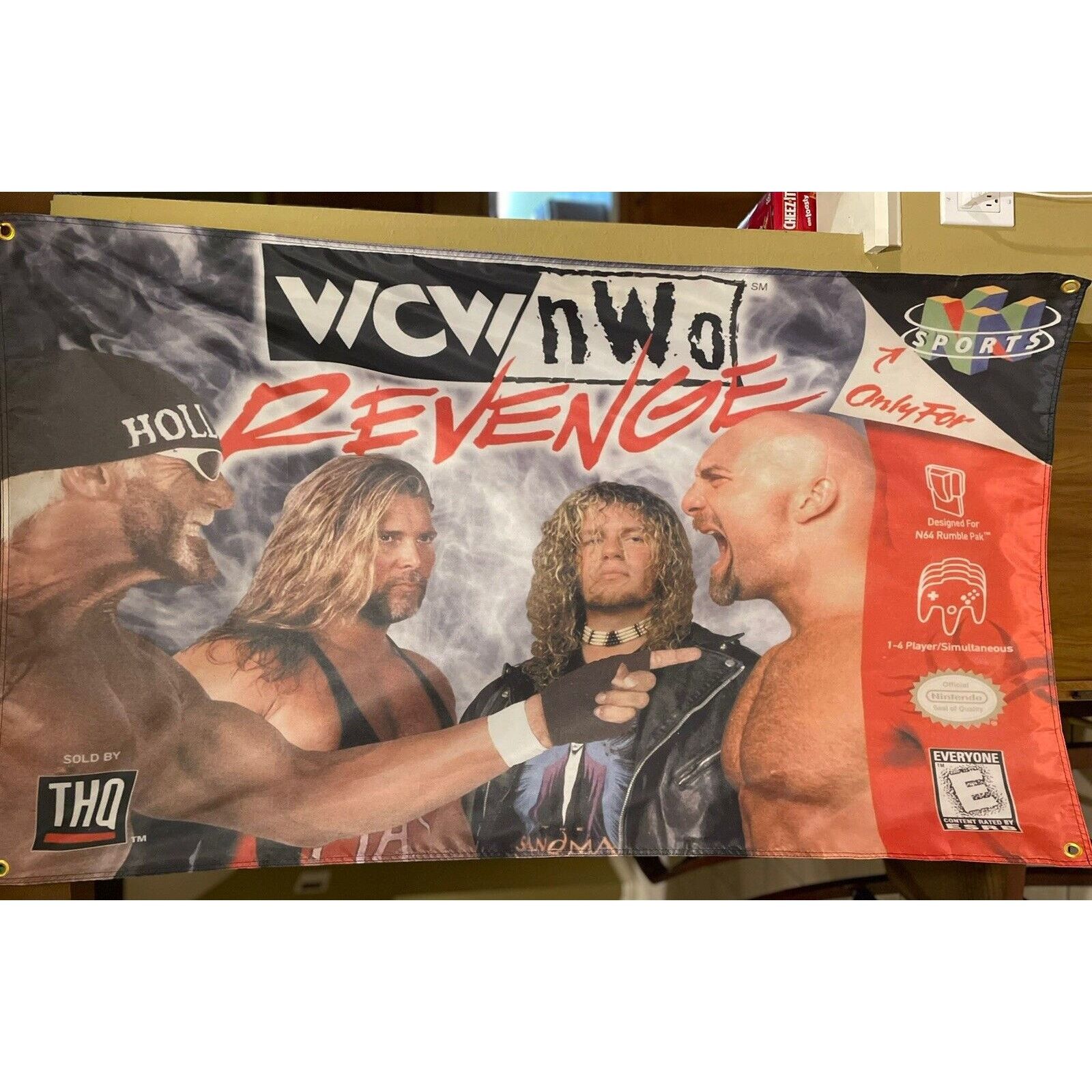 Other WCW Vs NWO Revenge Nintendo N64 5ft Flag Banner Poster 1998 Size ONE SIZE - 1 Thumbnail