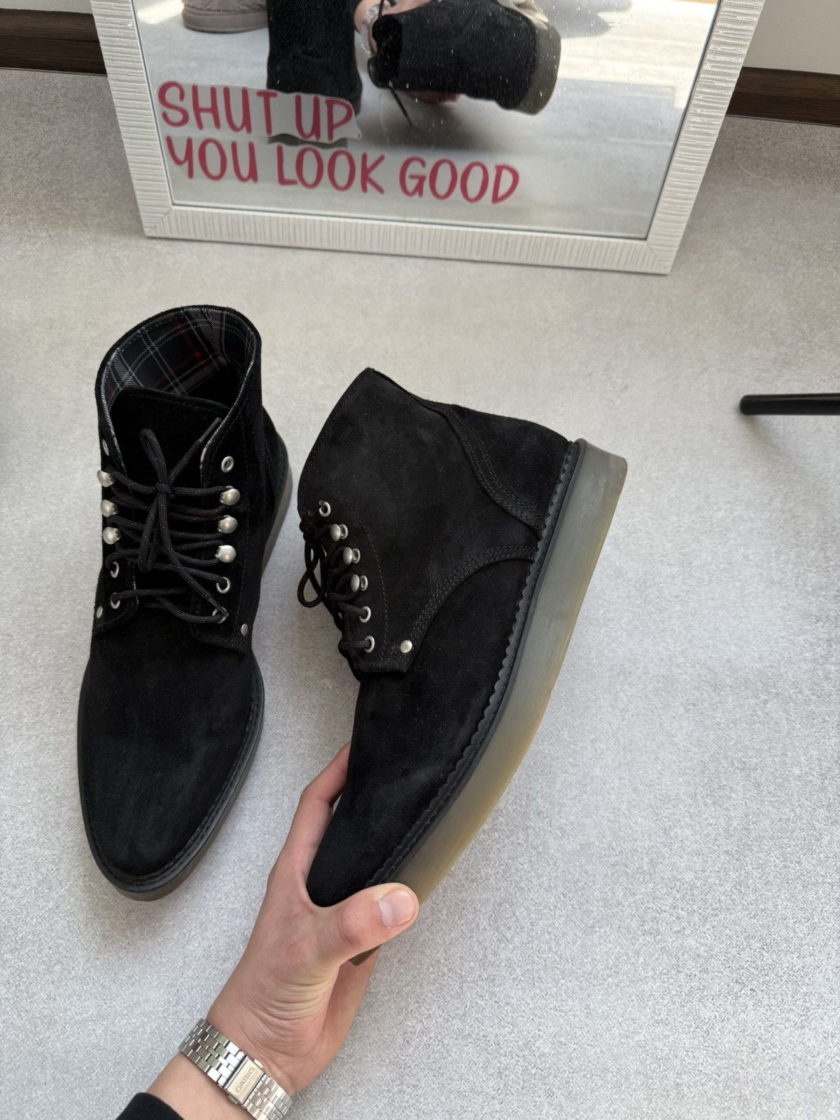 Diesel Diesel Black Suede Chukka Boots Lace Up Casual Ankle Shoes Size US 10 / EU 43 - 10 Thumbnail