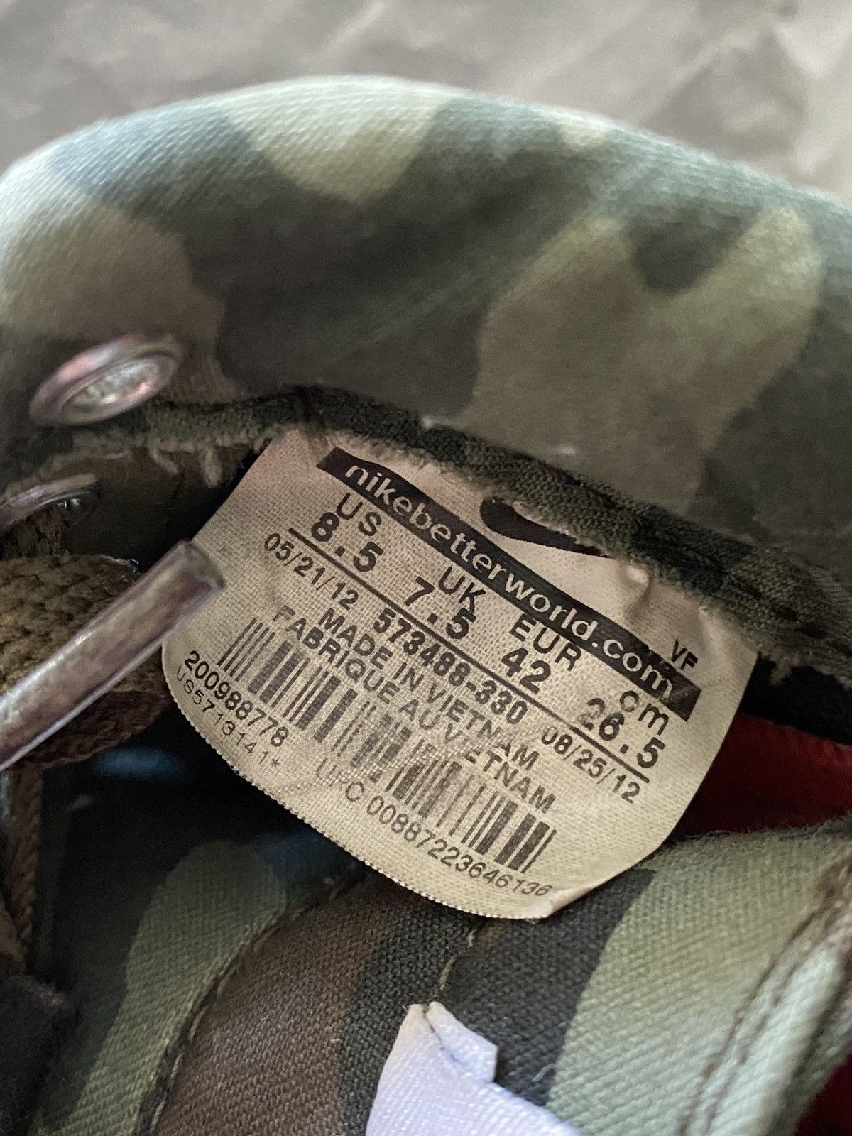 Nike × Supreme Supreme Nike Air Force 1 Camo Canvas Size US 8.5 / EU 41-42 - 7 Thumbnail