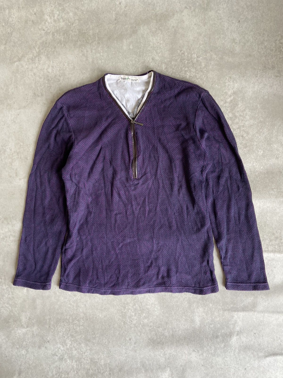 If Six Was Nine × Japanese Brand × KMRii Free Nature Purple Double Layer Longsleeve Size US L / EU 52-54 / 3 - 1 Thumbnail