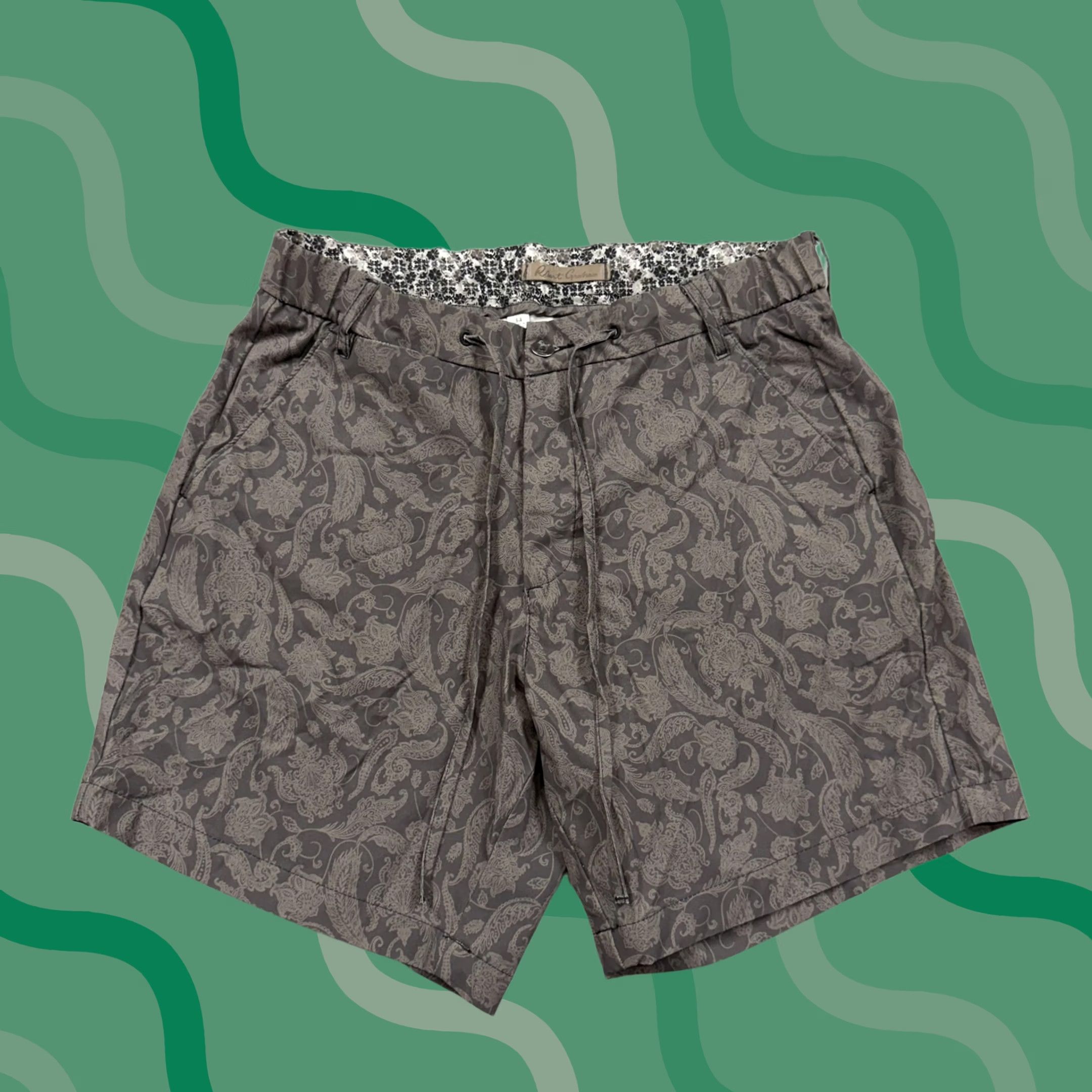 Robert Graham Robert Graham Shorts Mens 34 Gray Paisley Chino Drawstring 7 Inseam Casual Size US 34 / EU 50 - 1 Thumbnail