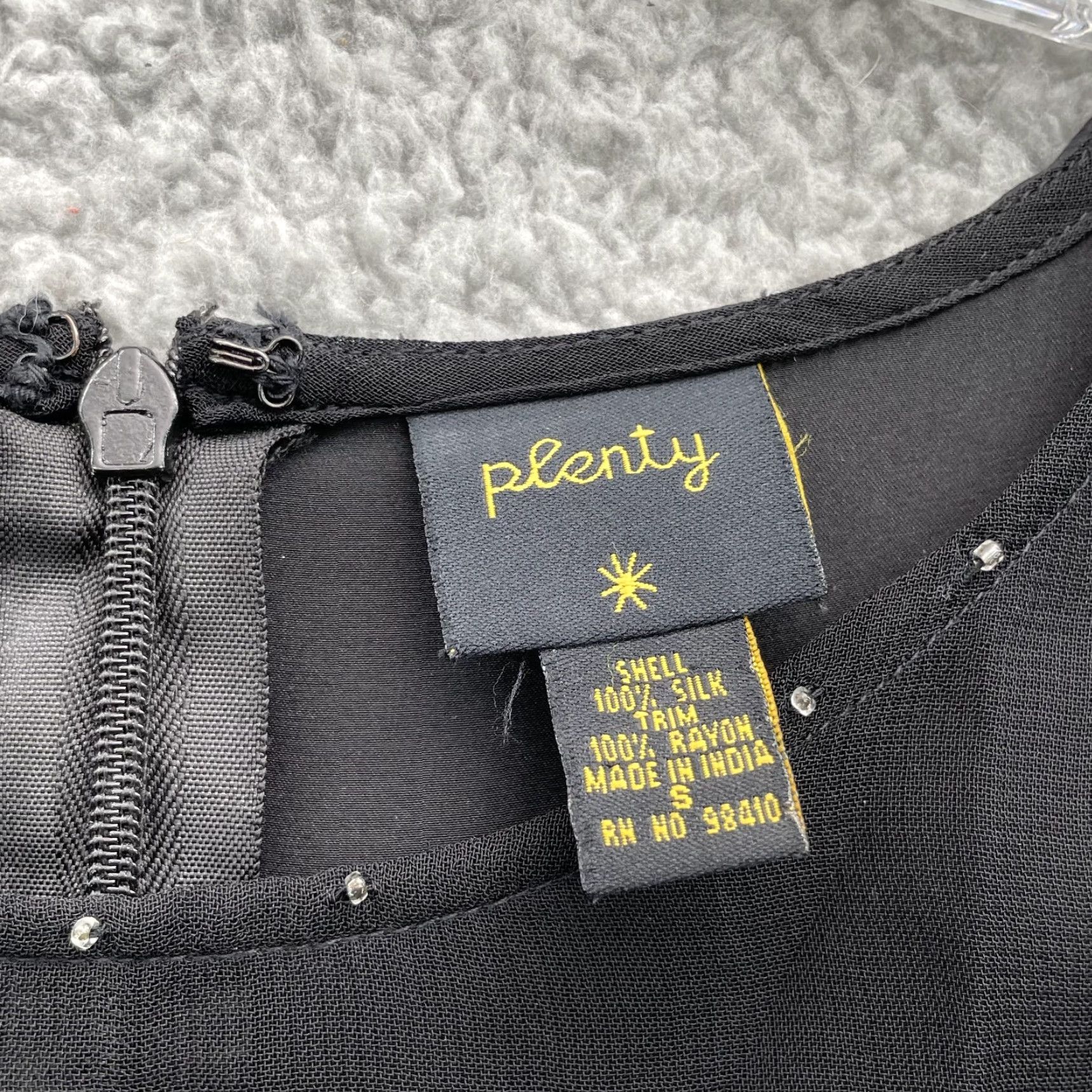 Vintage Plenty Dress Women Small Black 100% Silk Cocktail Party Evening Modest Chic Midi Size S / US 4 / IT 40 - 3 Thumbnail