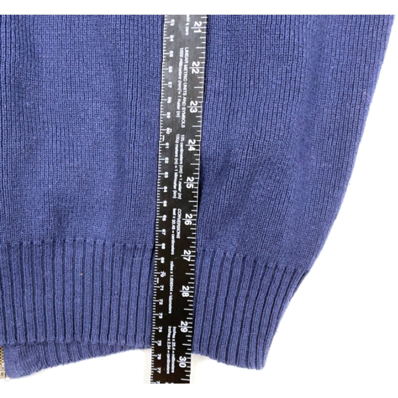 Vintage Boulder Creek Navy Blue Full-Zip Sweater Heavyweight Faux Suede Patches 2XL Size US XXL / EU 58 / 5 - 6 Thumbnail
