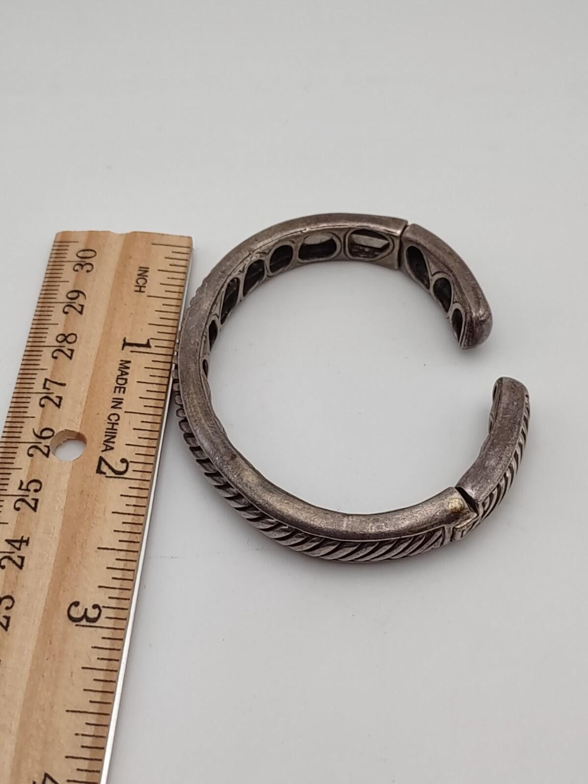 The Unbranded Brand Sterling Silver Hinged Cuff Bracelet 925 Heavy Unisex Size ONE SIZE - 5 Thumbnail