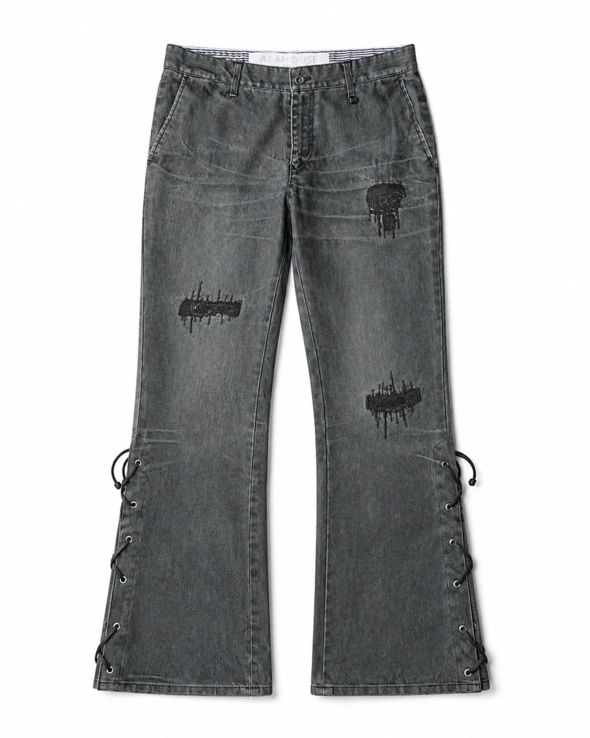 y2k 5351 flare denim pants python 2000