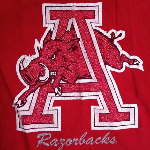 NCAA Vintage 90s Arkansas Razorbacks T-Shirt Size US XL / EU 56 / 4 - 1 Thumbnail