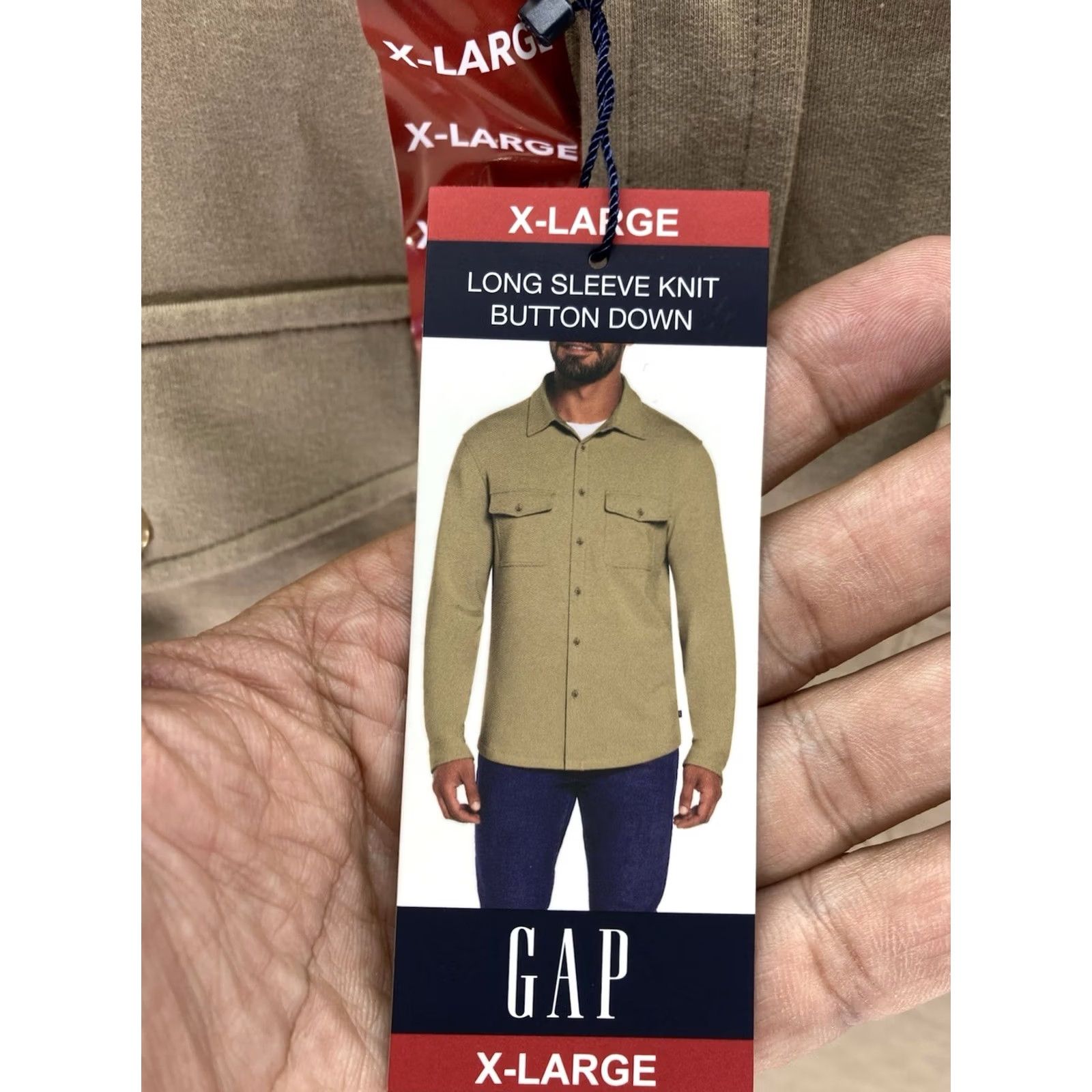 Gap Gap Shirt Men XL Brown Knit Button-Front Long Sleeve Cotton Blend Stretch NWT Regular, Button-Up, Collared, Vietnam, Gap Size US XL / EU 56 / 4 - 4 Thumbnail