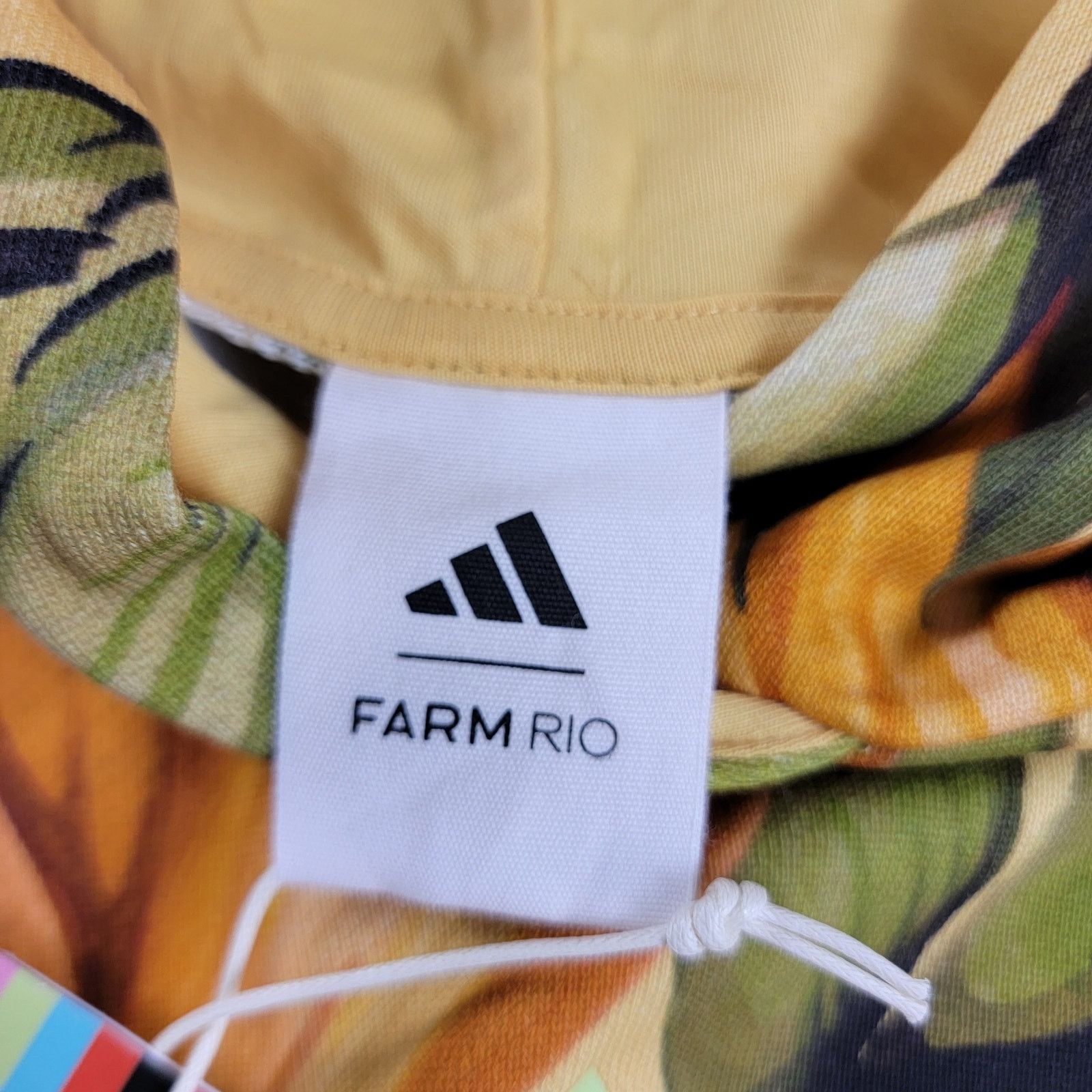 Adidas Adidas x Farm Rio Wmns Crop Top Hoodie Yellow Sz M JD6282 Size M / US 6-8 / IT 42-44 - 3 Thumbnail