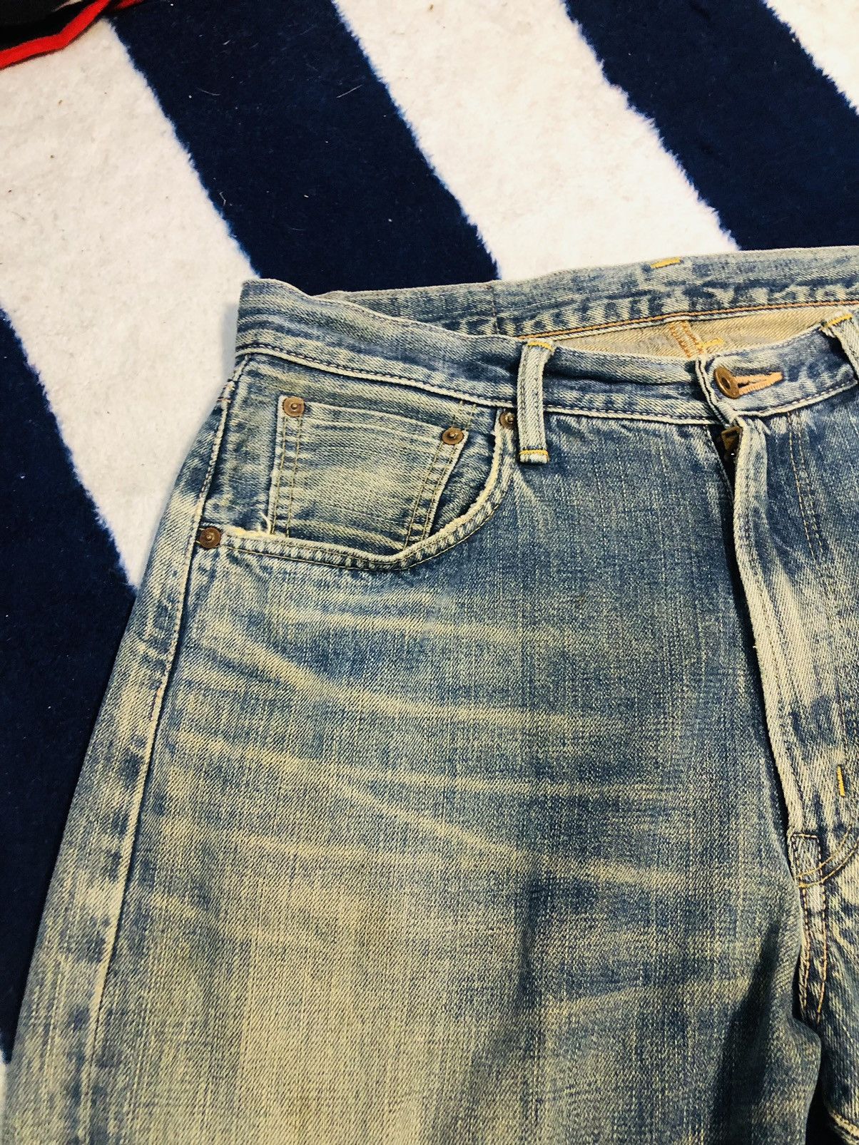 Edwin × Japanese Brand Edwin Distressed Jeans (1) Size US 34 / EU 50 - 6 Thumbnail