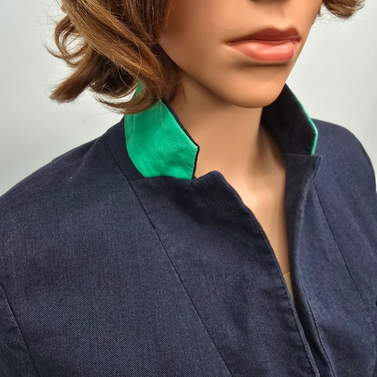 Gap GAP Academy Blazer 8 Navy Striped inside Cuffs Green Lined Size M / US 6-8 / IT 42-44 - 8 Thumbnail