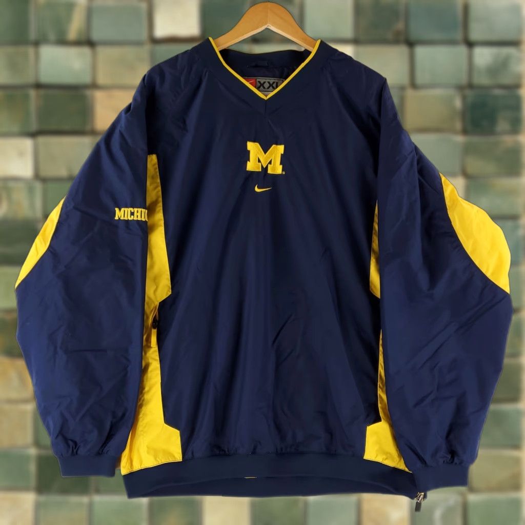 Nike Nike University Michigan Windbreaker Jacket Blue Mens XXL Pullover Warmup Size US XXL / EU 58 / 5 - 1 Thumbnail