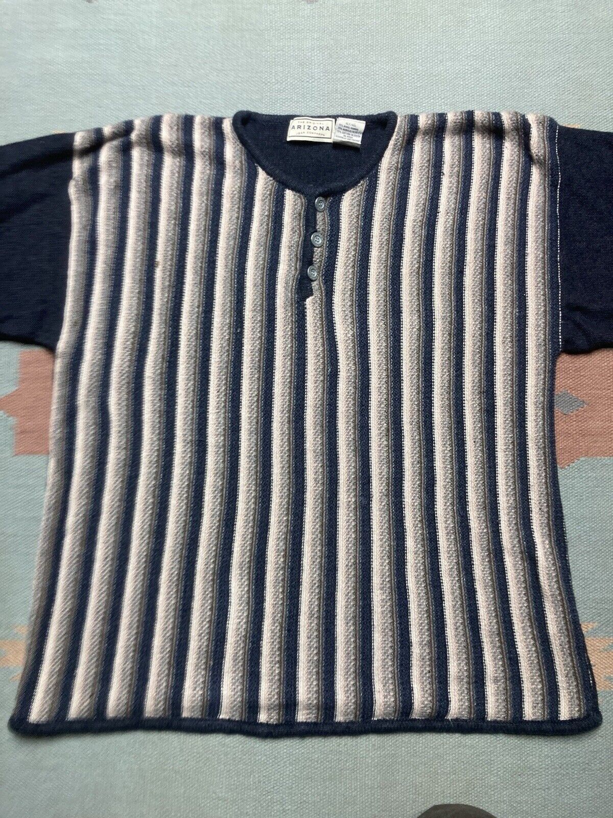 Arizona Jean Co. Vtg Arizona jean knit sweater ramie striped pullover XL tall Size US XL / EU 56 / 4 - 2 Thumbnail
