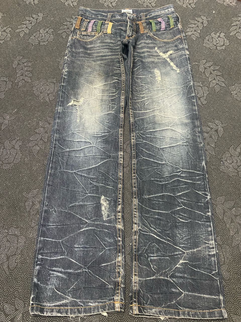 If Six Was Nine 💥 DELETE💥 Vintage Nylaus Double Waist Distressed Denim Size US 32 / EU 48 - 2 Thumbnail