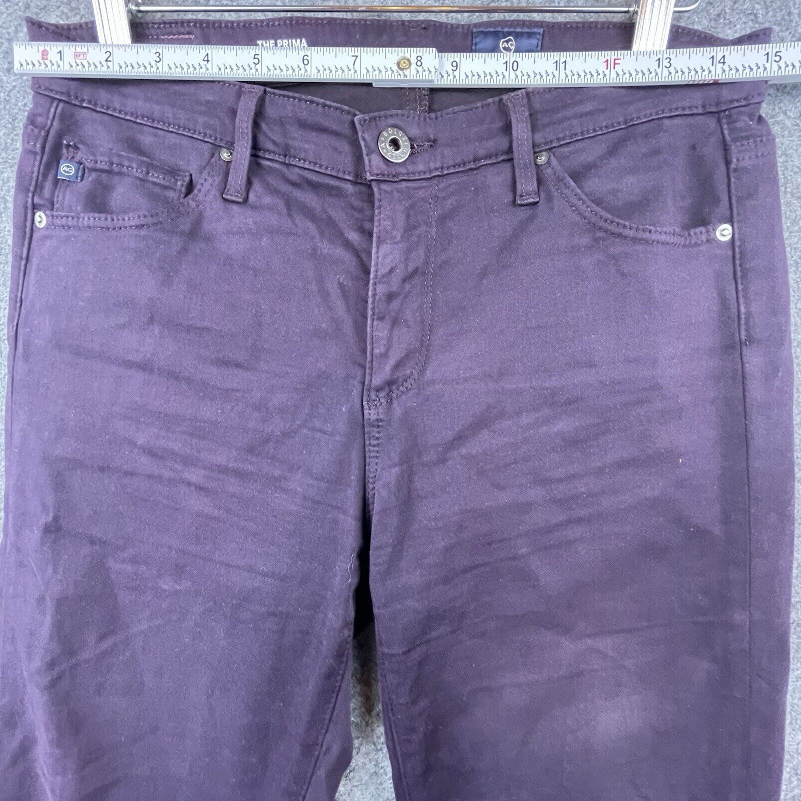 AG Adriano Goldschmied Adriano Goldschmied Jeans 28 Purple Prima Mid Rise Cigarette Size 28" / US 6 / IT 42 - 6 Thumbnail