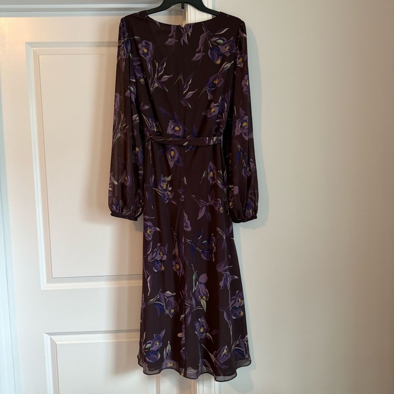 Lauren Ralph Lauren Elegant Brown and Purple Floral Ralph Lauren Dress Size XL / US 12-14 / IT 48-50 - 3 Thumbnail