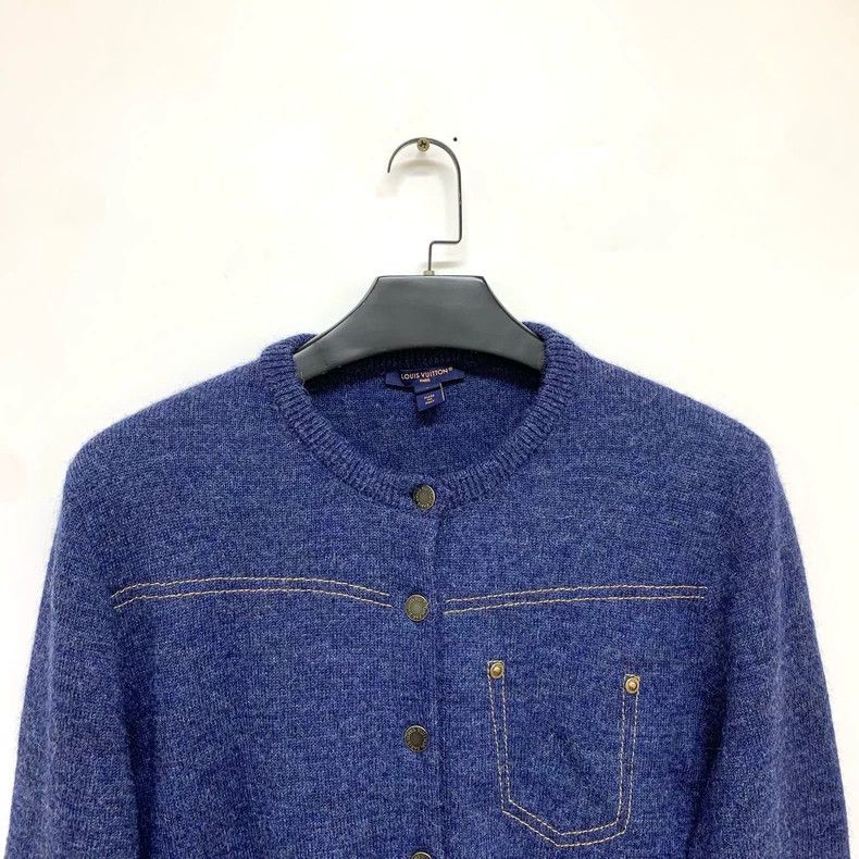 Louis Vuitton Louis Vuitton Denim Blue Cashmere Cardigan shirt 2503-Nexta Size US L / EU 52-54 / 3 - 5 Thumbnail
