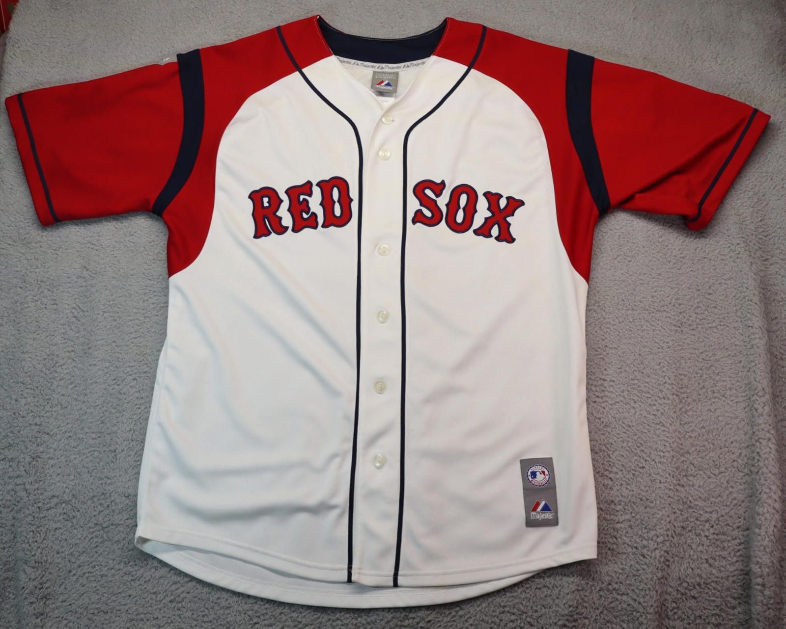 Majestic Boston Red Sox Jersey Large White Stitched MLB XL