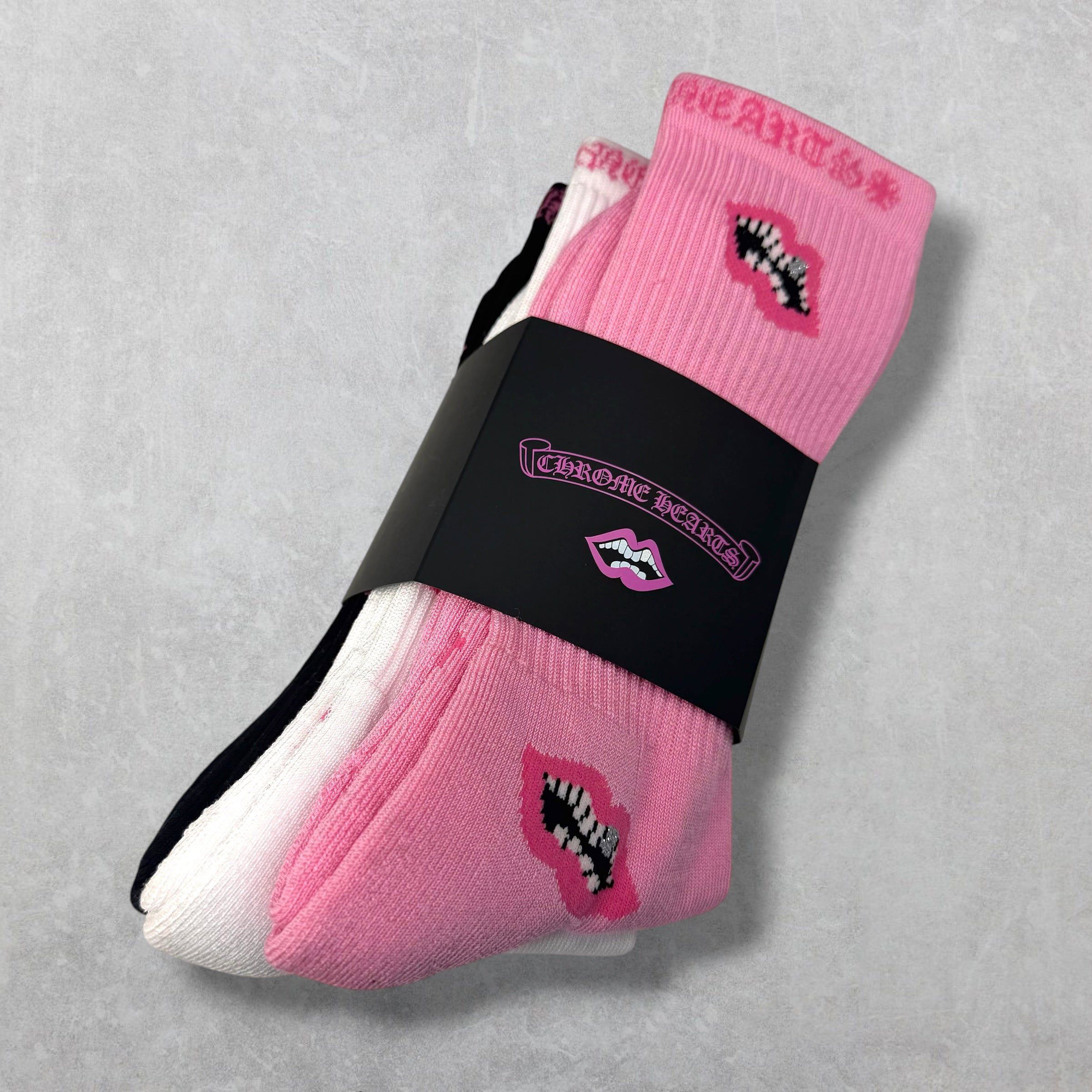 Chrome Hearts Chrome hearts pink chomper socks | Grailed