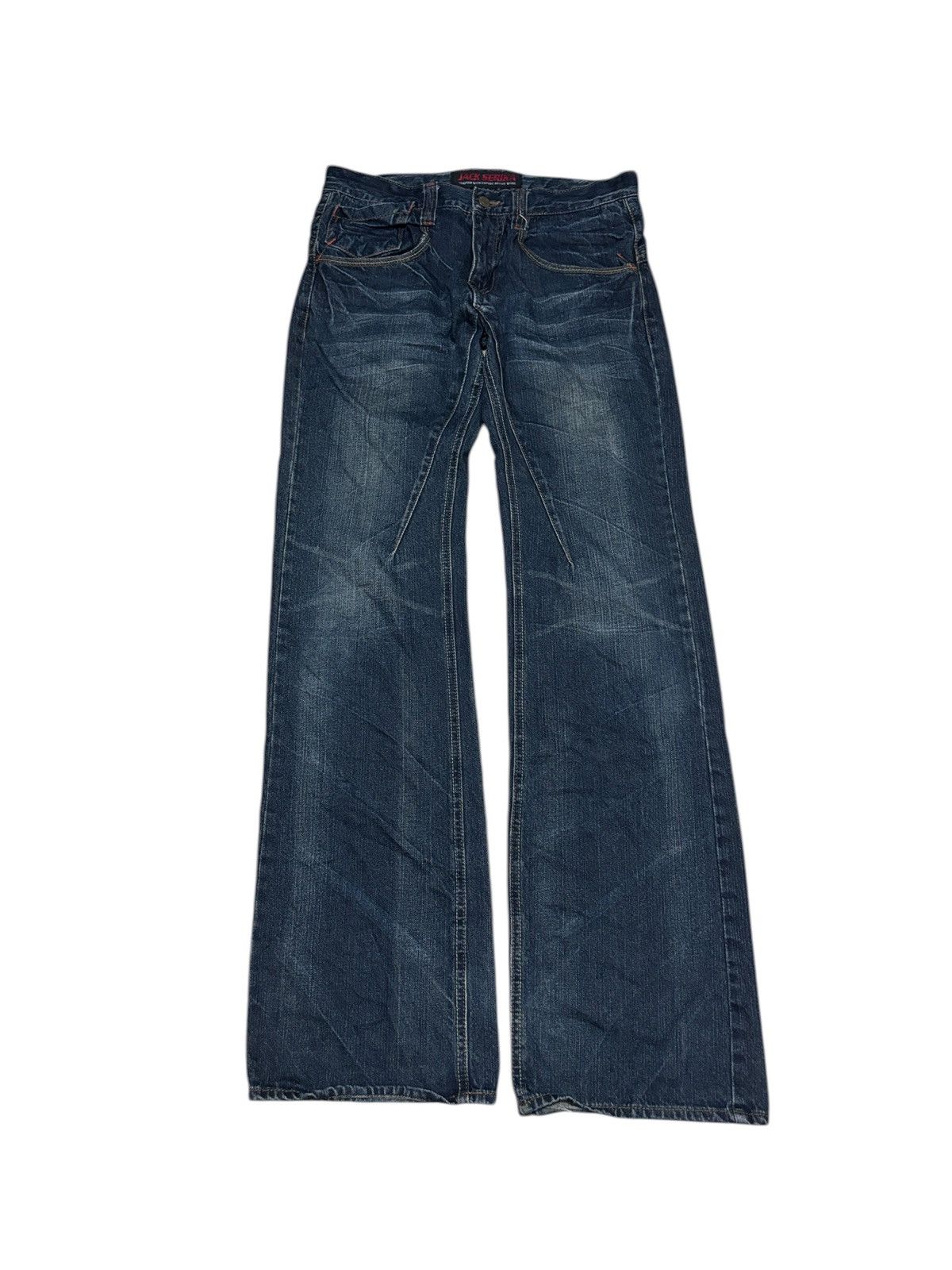 Japanese Brand Jack Serika Embroidery Wide Flare Denim Jeans Size 31" - 2 Thumbnail