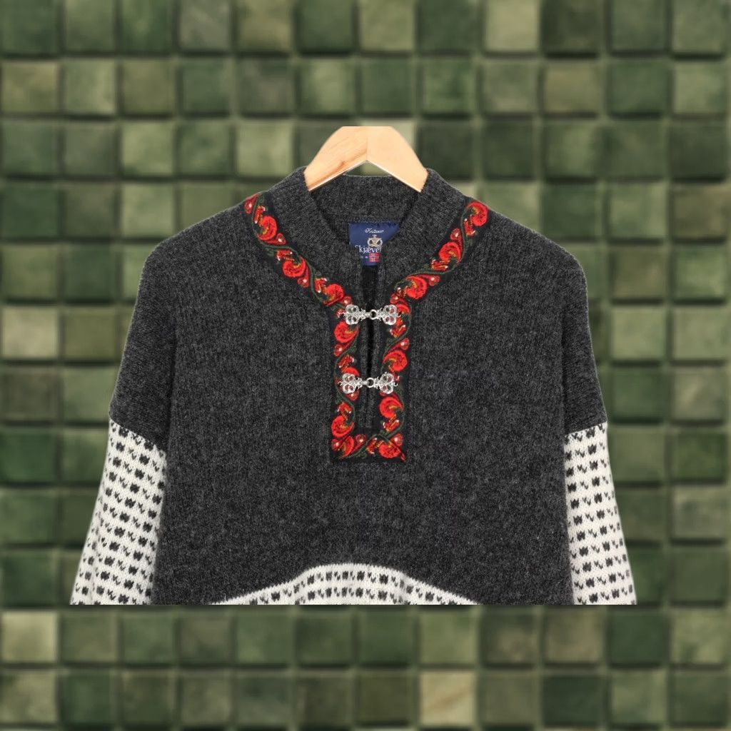 Vintage VINTAGE SKJAEVELAND Nordic Norway Wool Knit Jumper Sweater Men XXL Grey Knit Wool Fair Isle Pullover Jumper 2XL Mens Vintage Classic 90s VR2867 Size US XXL / EU 58 / 5 - 1 Thumbnail