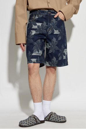 Gucci o1loc1c0226 824222 Denim Jacquard Short in Navy Blue Size US 36 / EU 52 - 3 Thumbnail