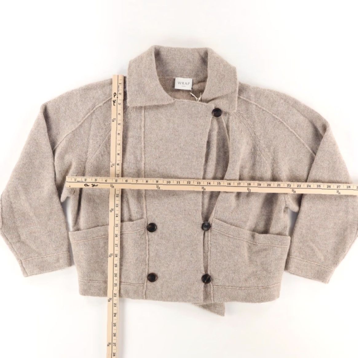 Vintage Wrap Wool Aplaca Knit Jacket Solid Long Sleeve Sweater Fawn Women's 10 Size L / US 10 / IT 46 - 3 Thumbnail