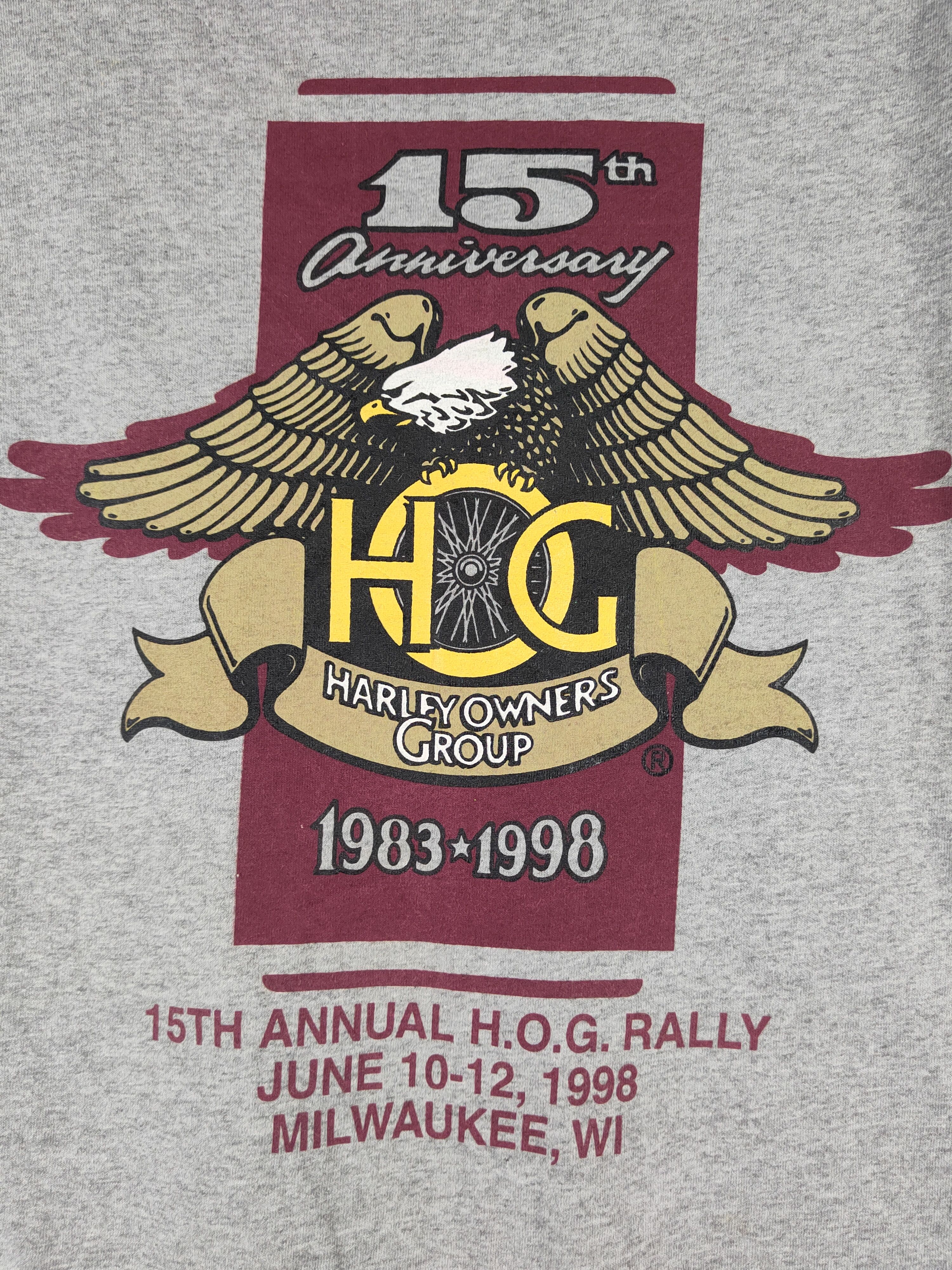 Harley Davidson DL 90' HOG Harley Davidson vintage Gray T-shirt #2552 Size US L / EU 52-54 / 3 - 9 Thumbnail
