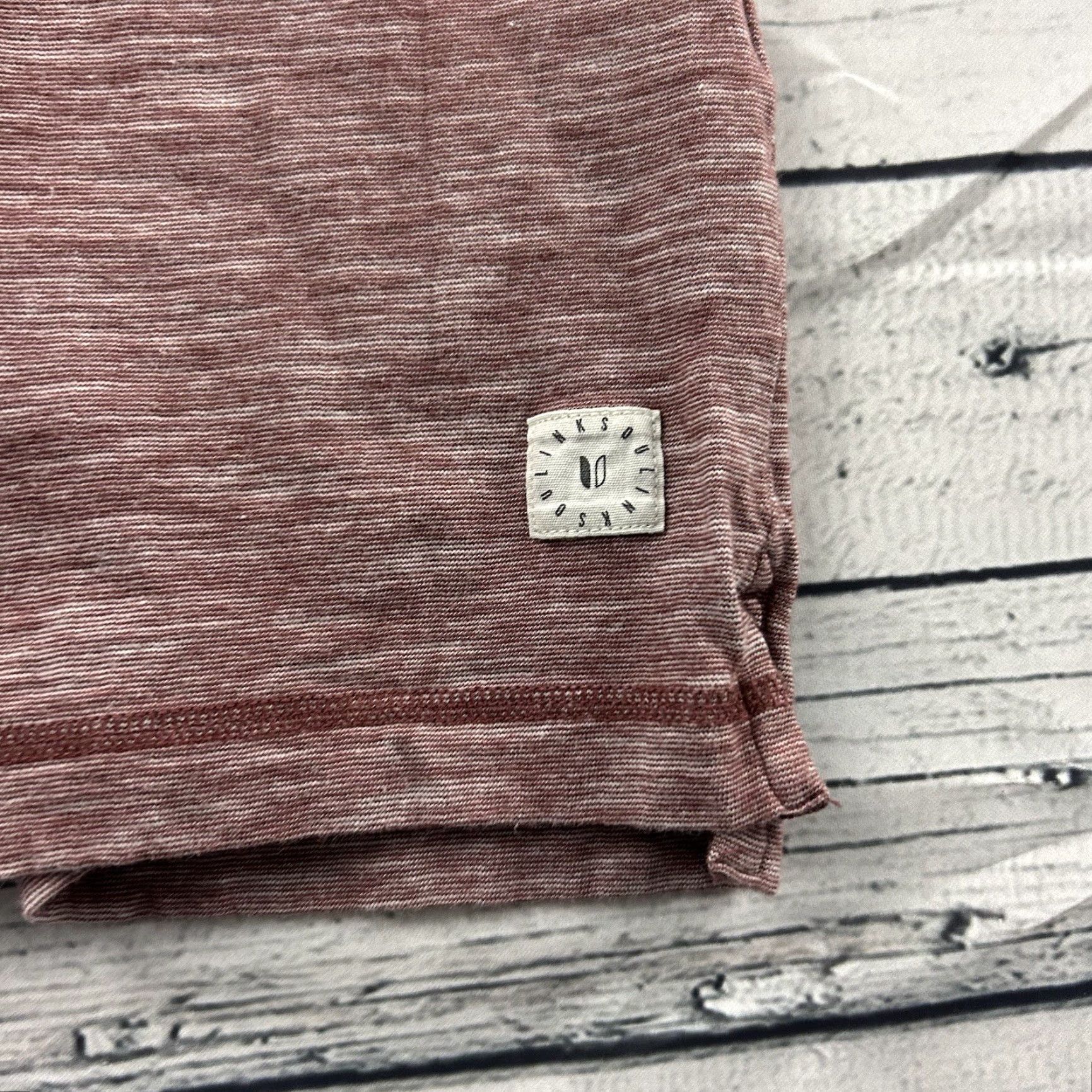Vintage Linksoul Short Sleeve Striped Button-Up Polo Shirt Men's M Maroon Red Shirt Buttons, Mens, Button, Polo, Short Sleeve, Striped, Cotton Size US M / EU 48-50 / 2 - 2 Thumbnail