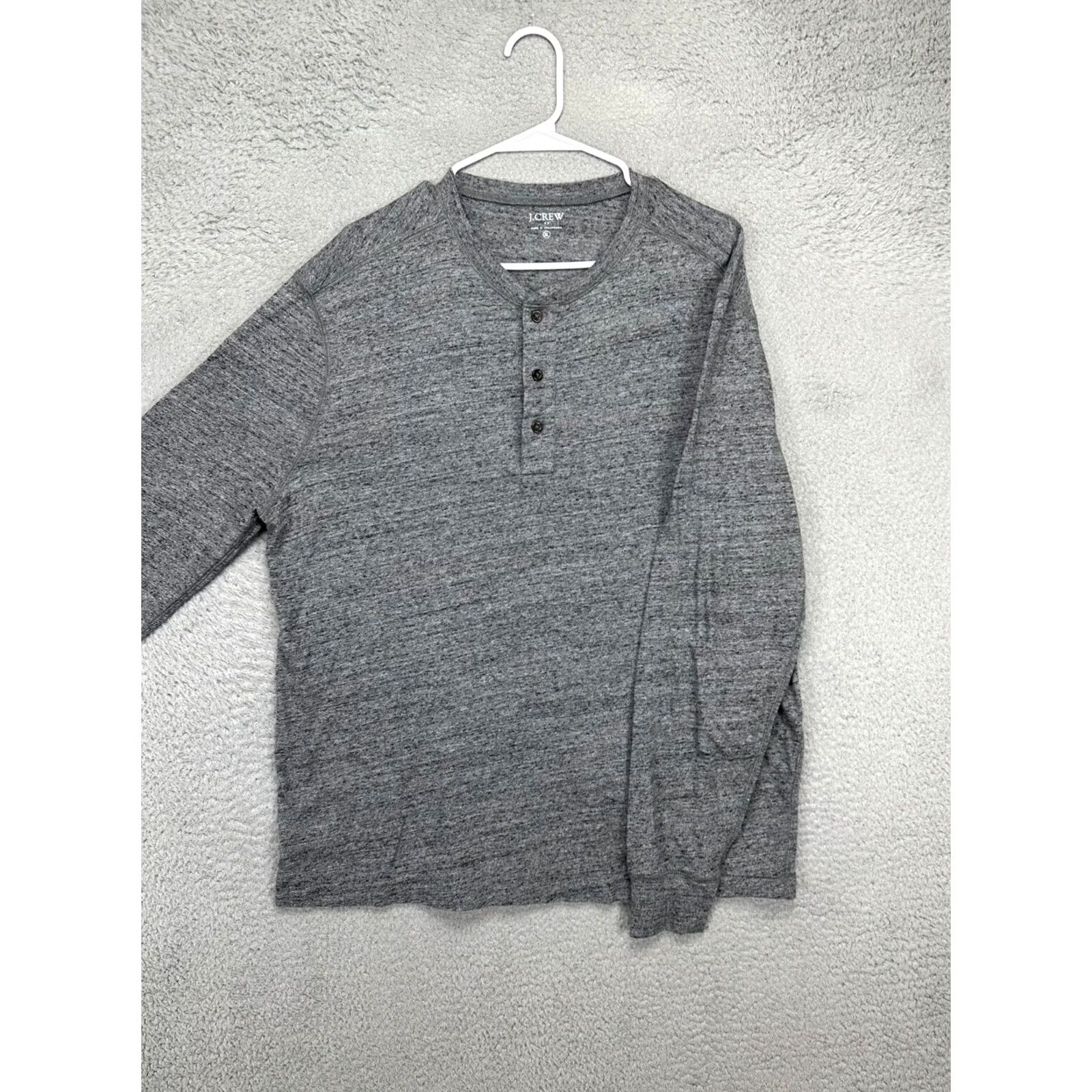 J.Crew J.CREW Pullover Sweatshirt Mens XL Grey Cotton Henley Long Sleeve Regular Fit Sweatshirt Casual Outdoor Walking Men's Size US XL / EU 56 / 4 - 4 Thumbnail